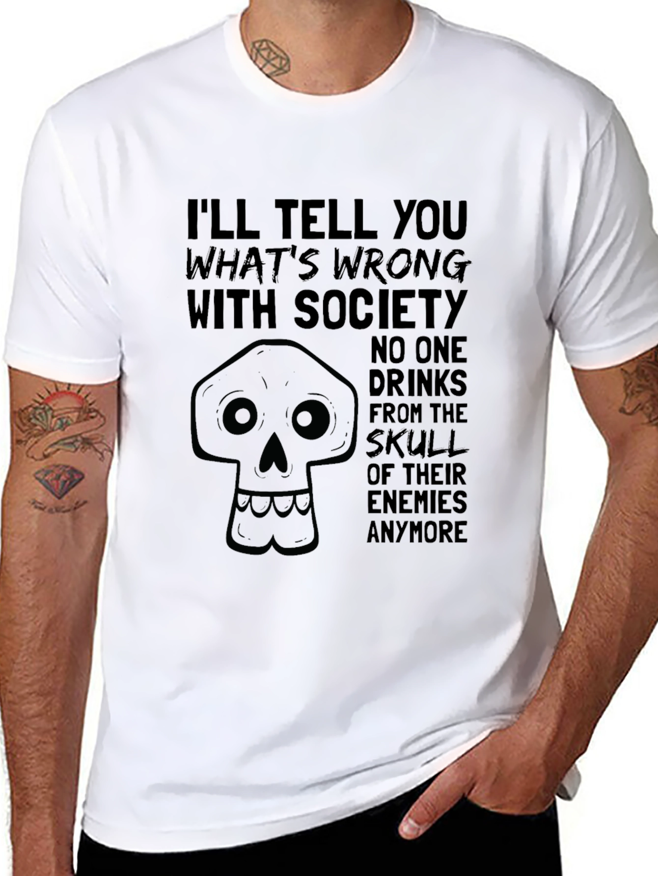 Skull of Enemies Graphic Tee - Black