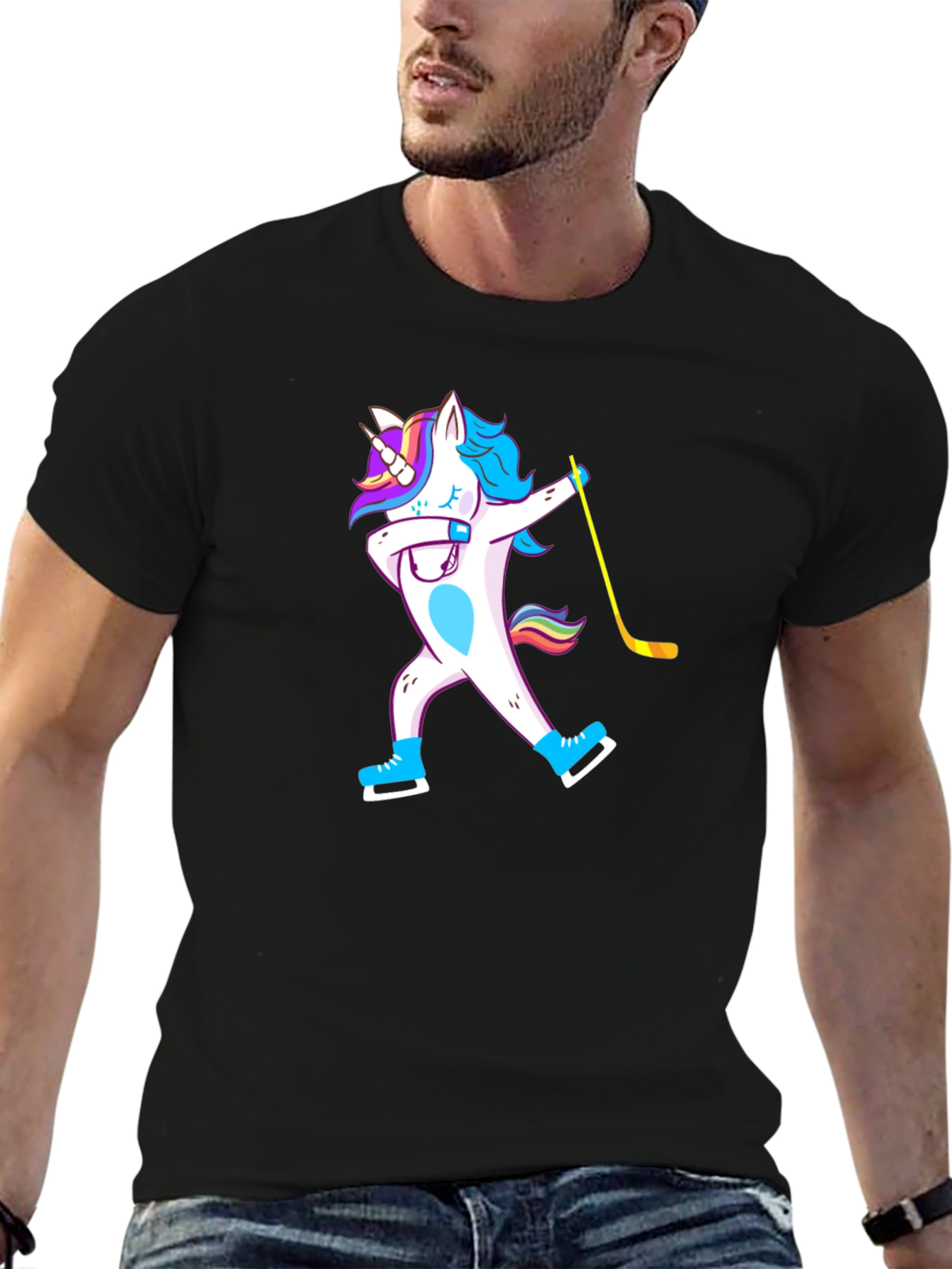 Unicorn Dab Hockey T-Shirt - Black