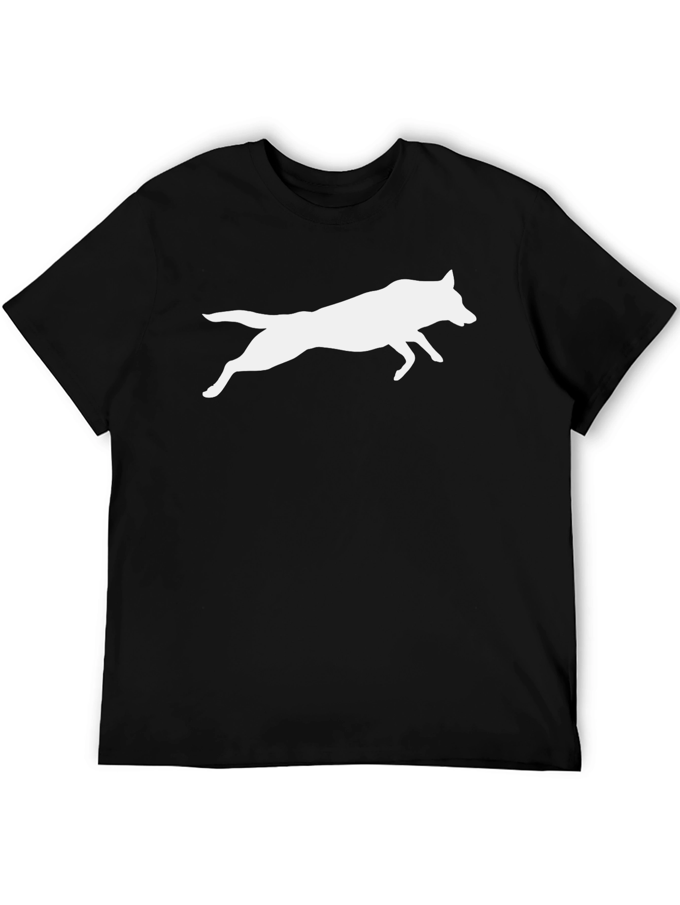 Black Tee with White Wolf Silhouette