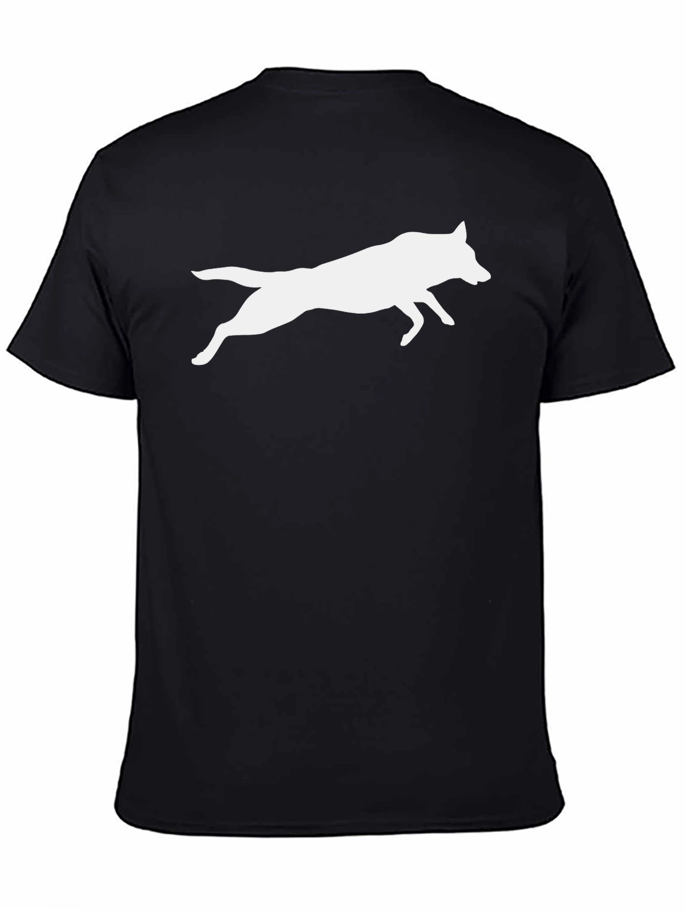 Black Tee with White Wolf Silhouette