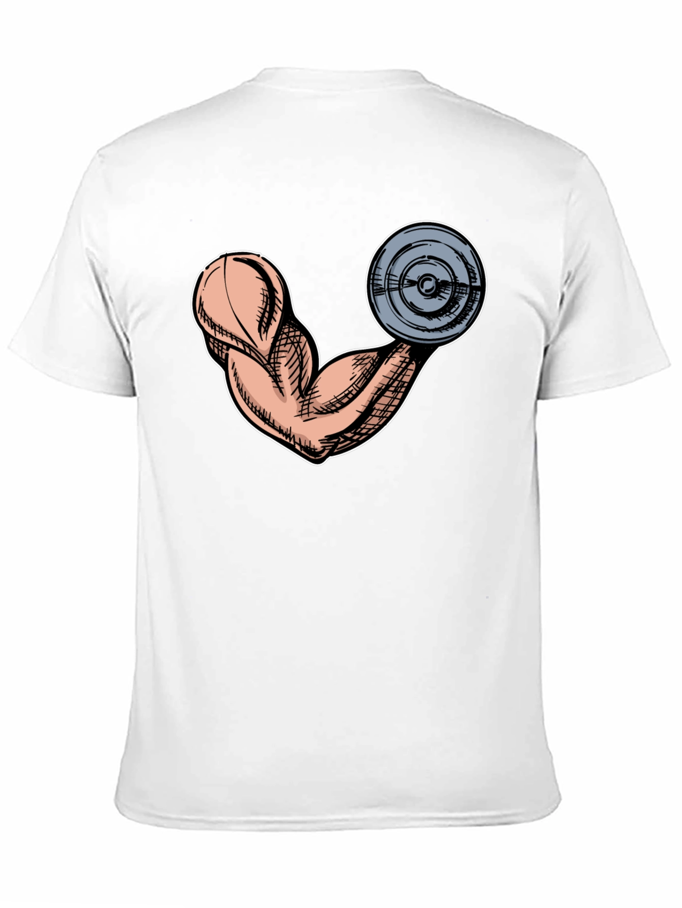 Funny Muscle Arm & Weight Black Graphic Tee