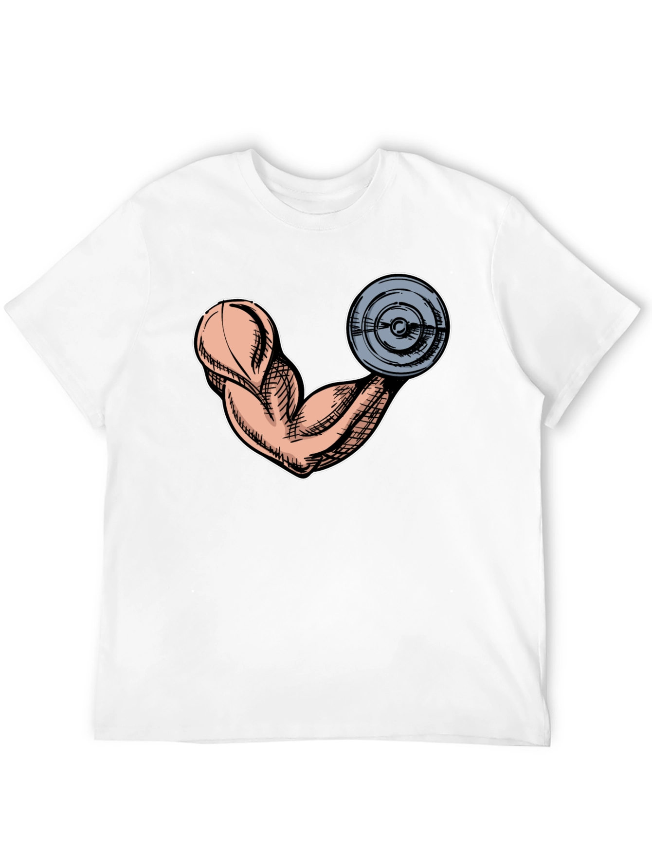 Funny Muscle Arm & Weight Black Graphic Tee