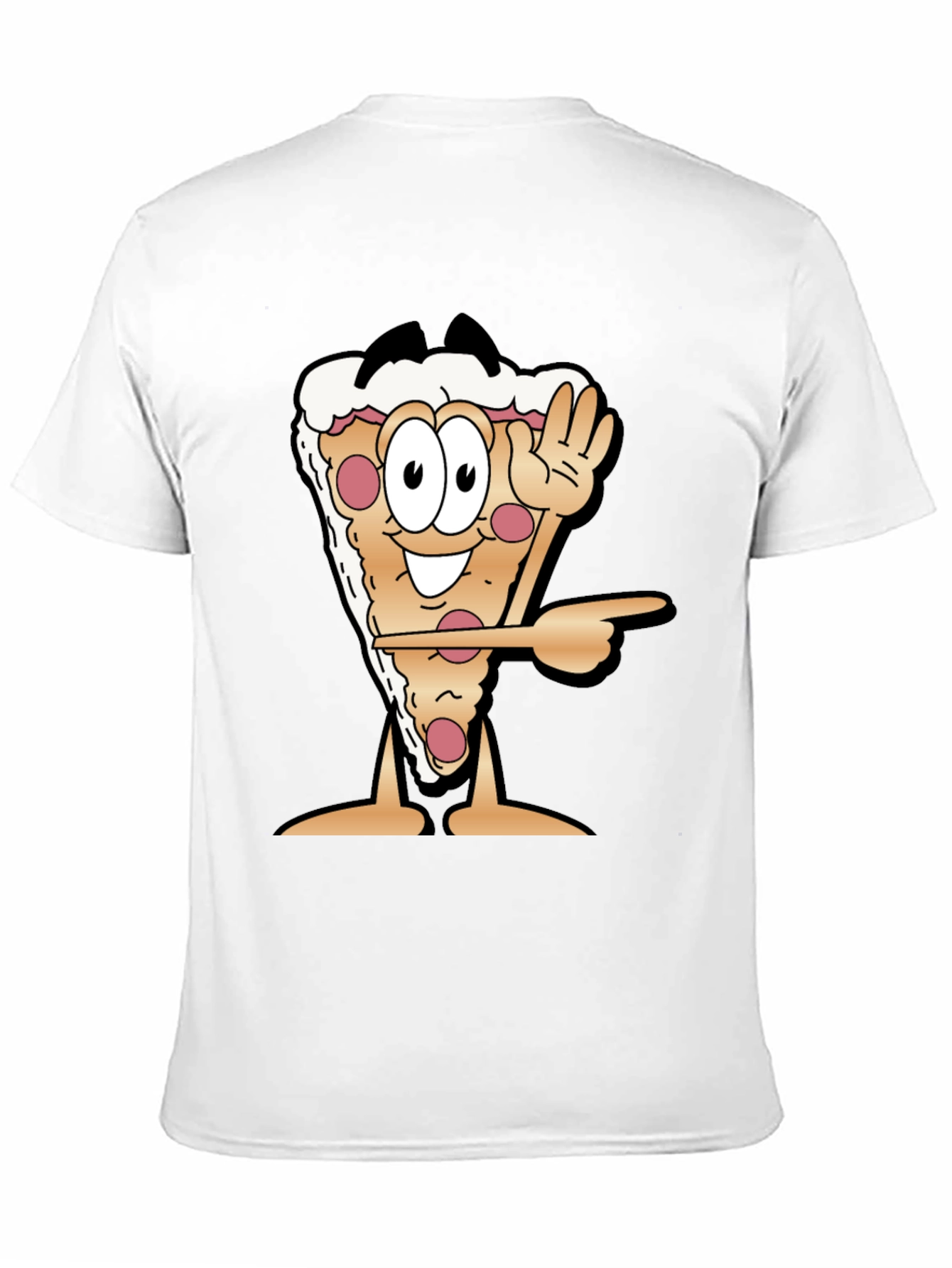 Pizza Slice Cartoon Graphic Black T-Shirt