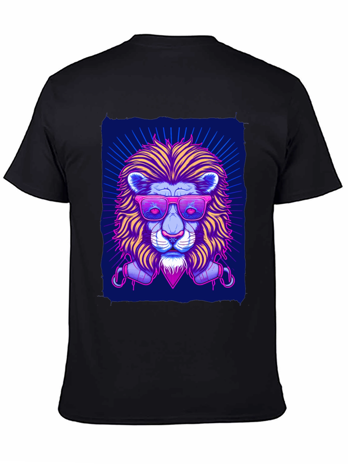 Neon Lion Graphic Tee - Cool Stylish Unique Design