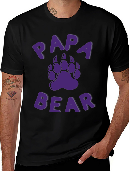 Papa Bear Graphic T-Shirt - Black Cotton Tee