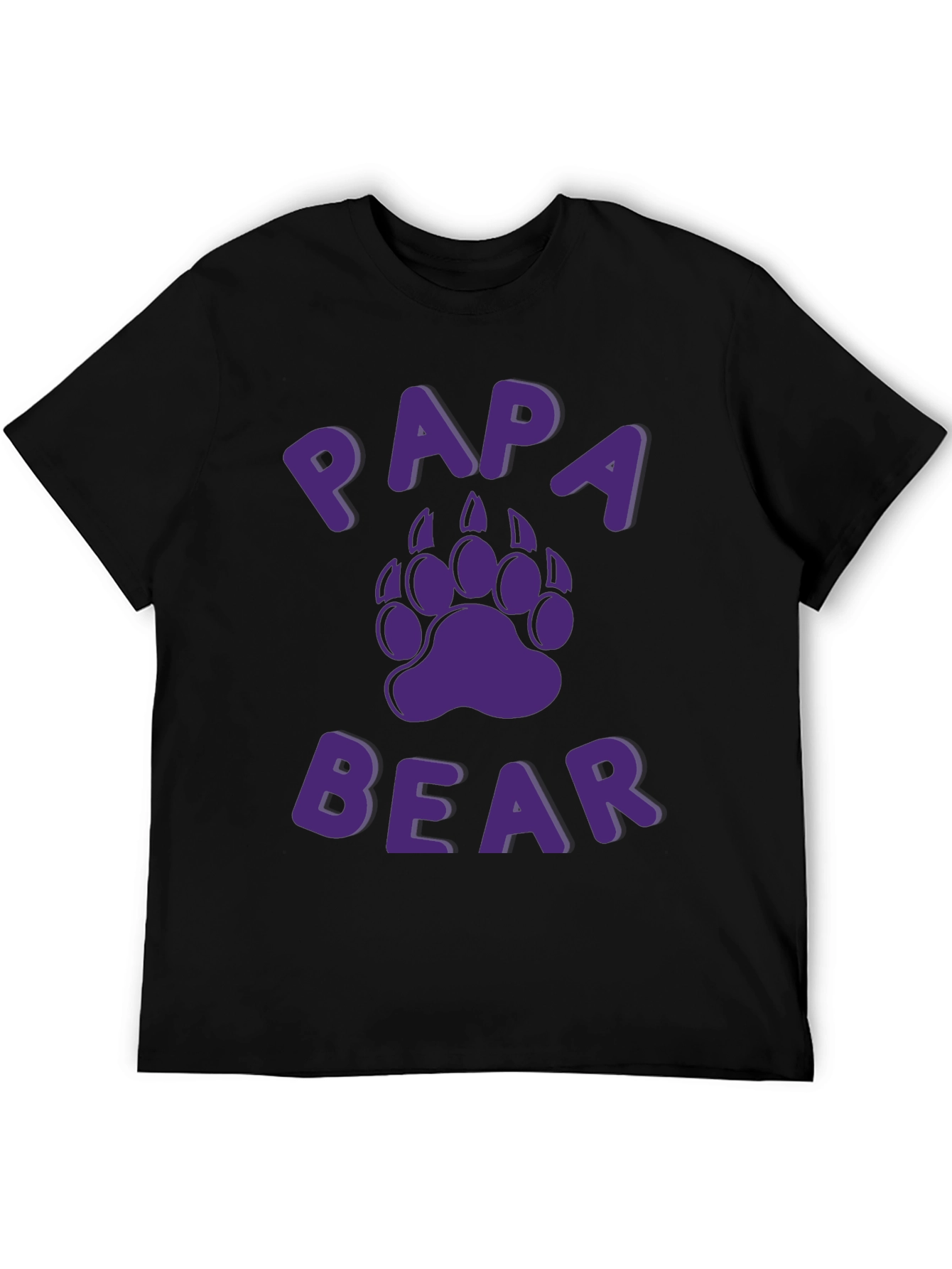 Papa Bear Graphic T-Shirt - Black Cotton Tee