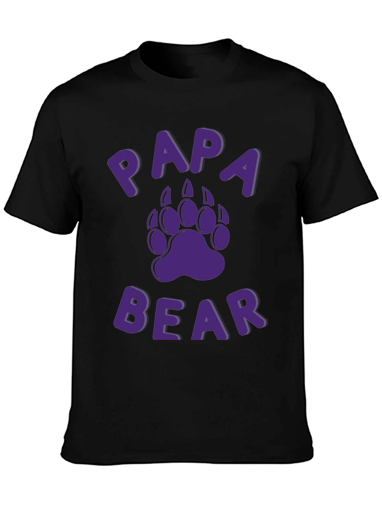 Papa Bear Graphic T-Shirt - Black Cotton Tee