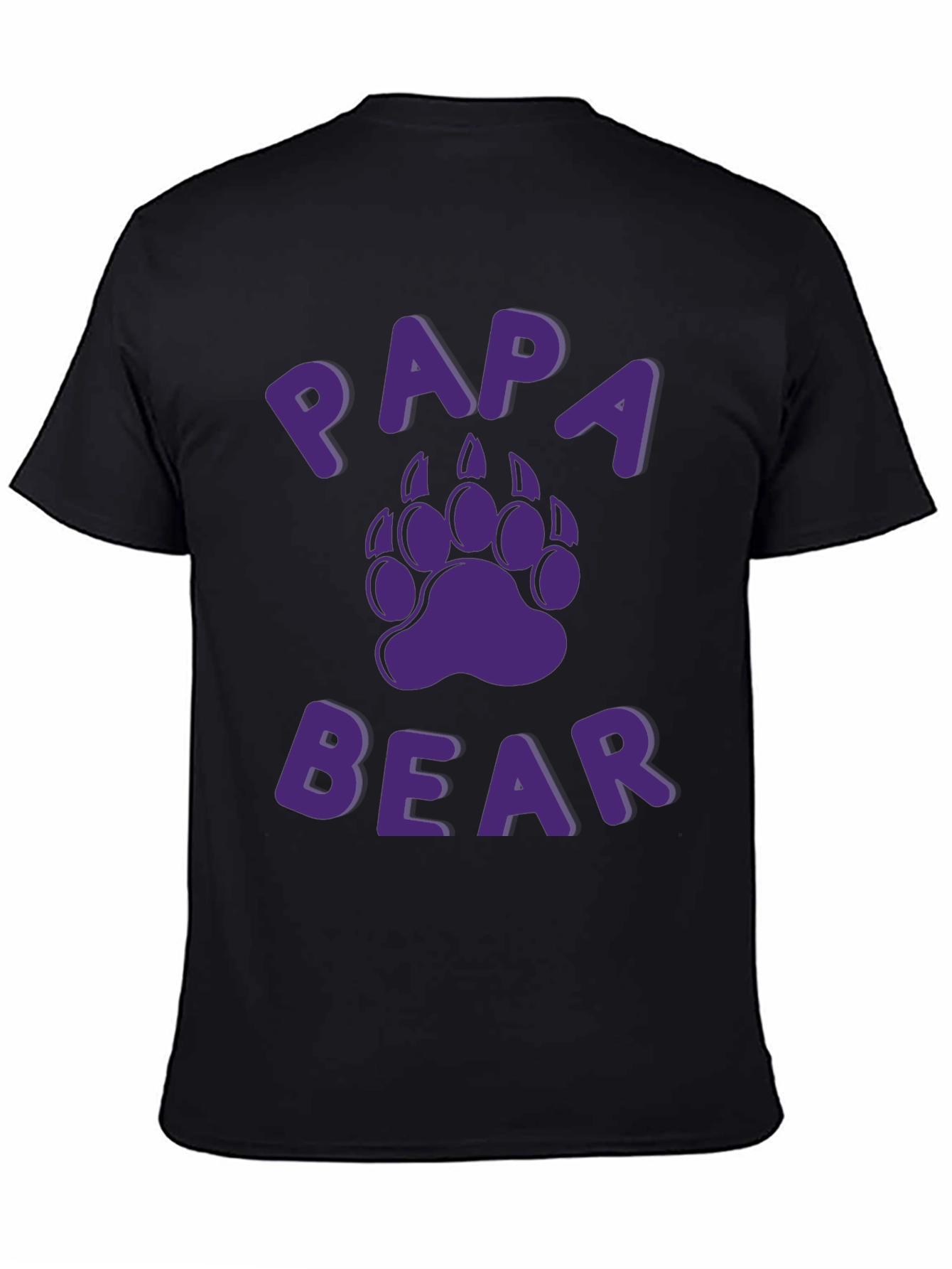 Papa Bear Graphic T-Shirt - Black Cotton Tee