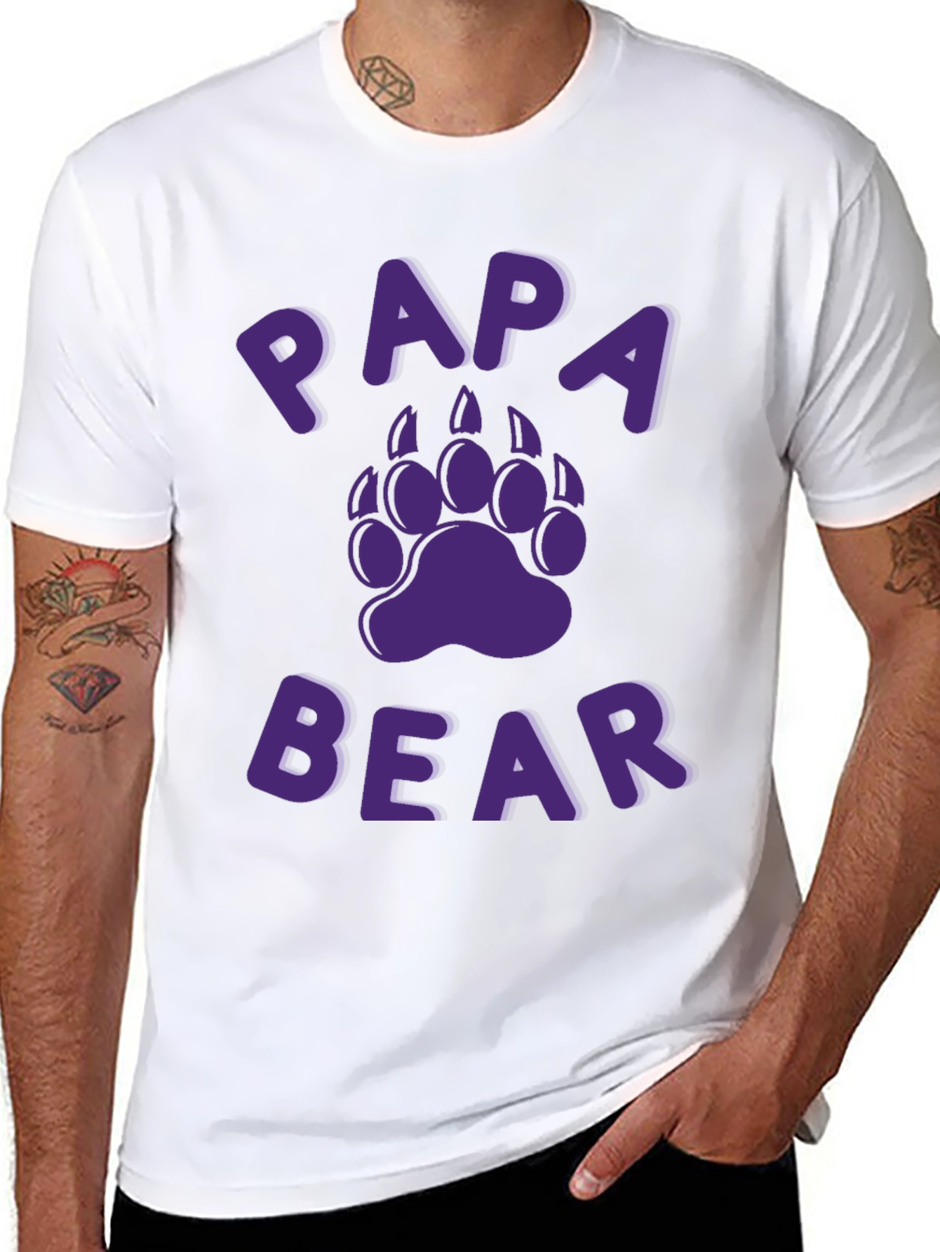 Papa Bear Graphic T-Shirt - Black Cotton Tee