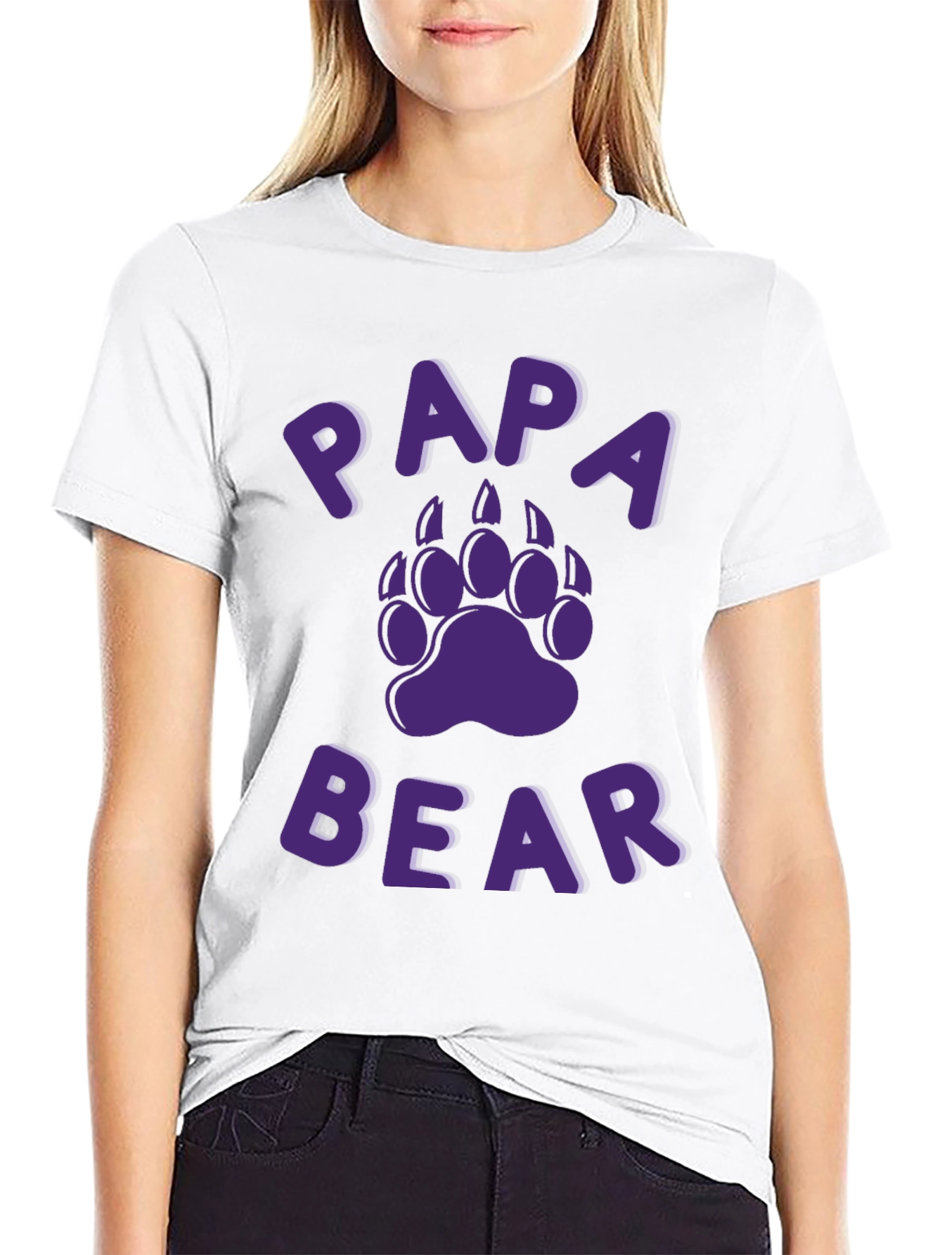 Papa Bear Graphic T-Shirt - Black Cotton Tee