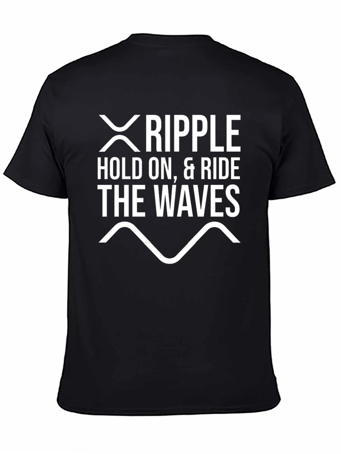 Ripple Hold On & Ride the Waves Black T-Shirt