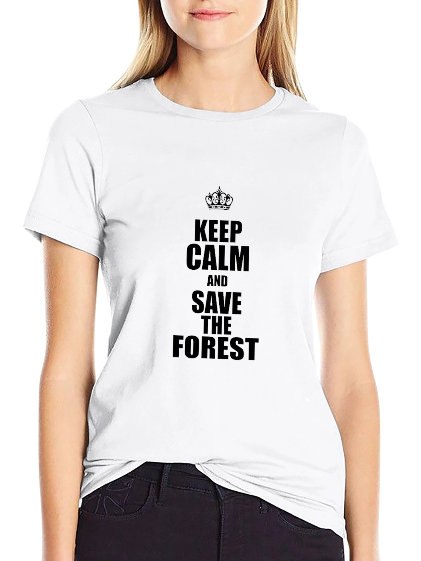 Keep Calm & Save The Forest Black Tee