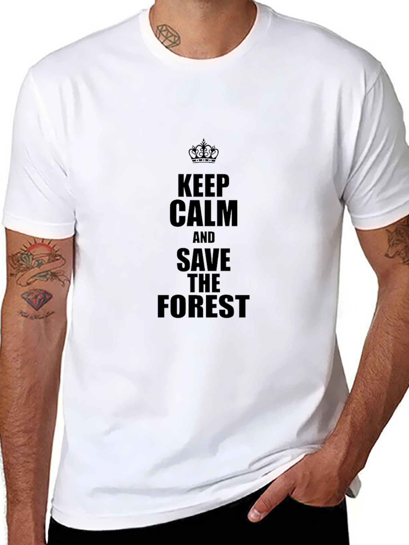 Keep Calm & Save The Forest Black Tee