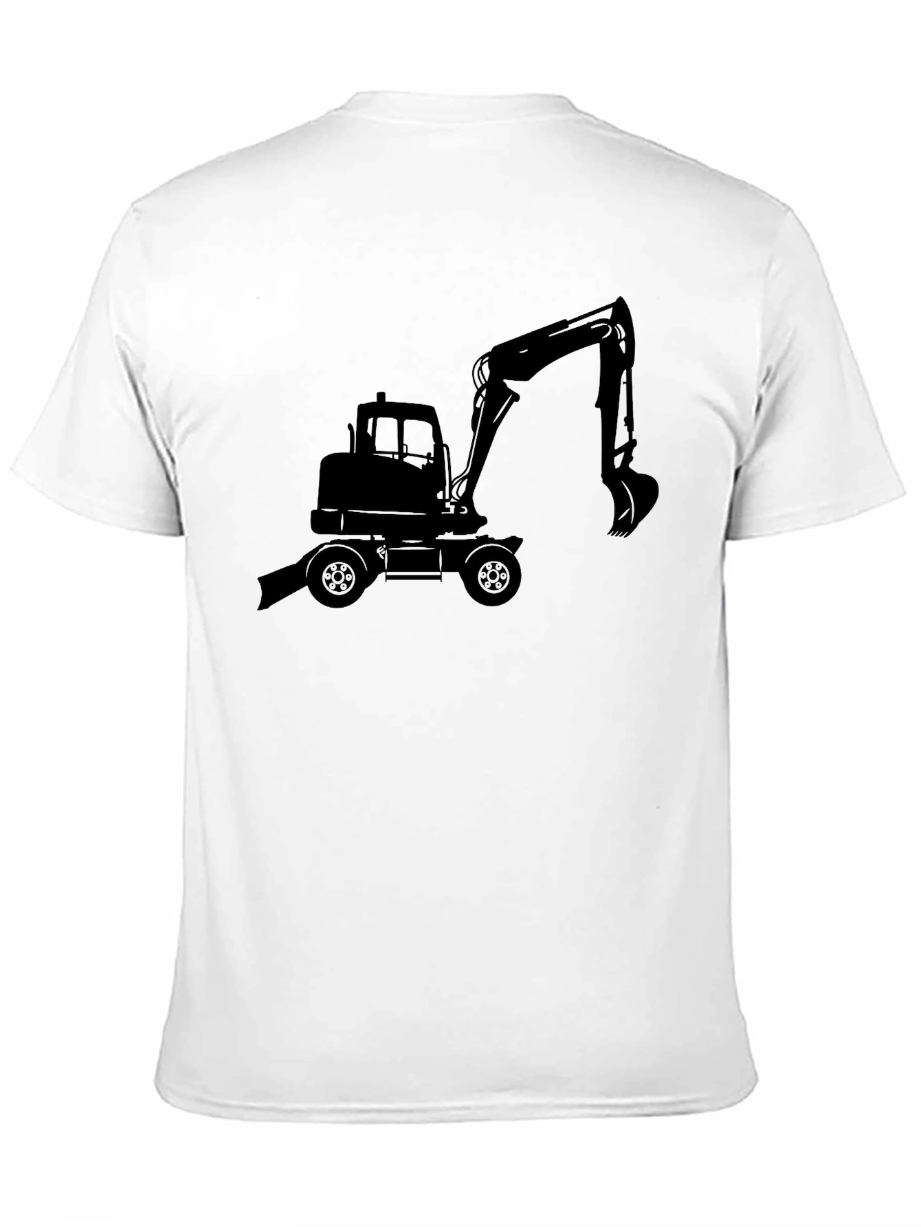 Excavator Graphic Tee - Black Cotton Blend T-Shirt