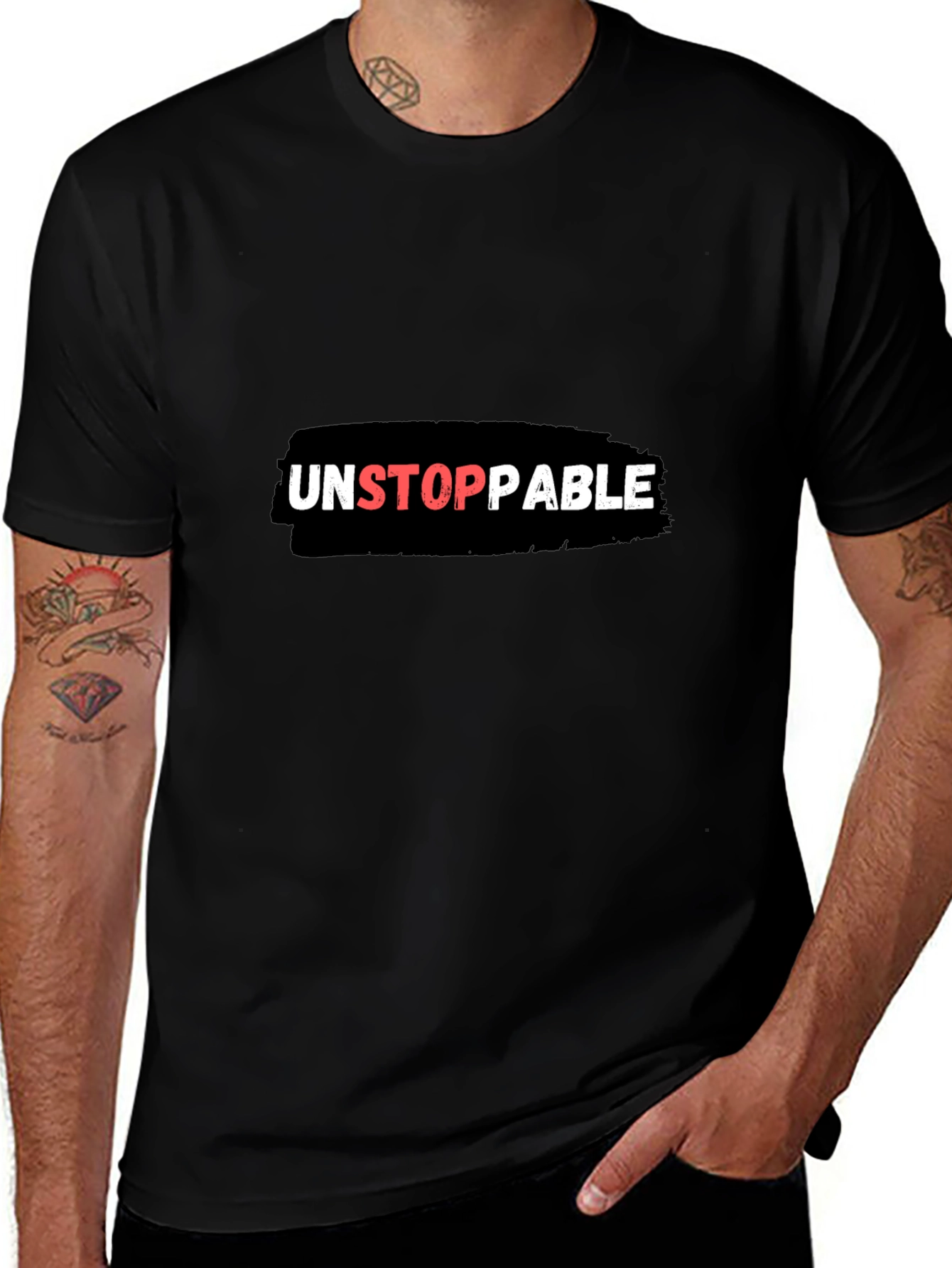 Unstoppable Graphic Tee - Black Cotton Blend