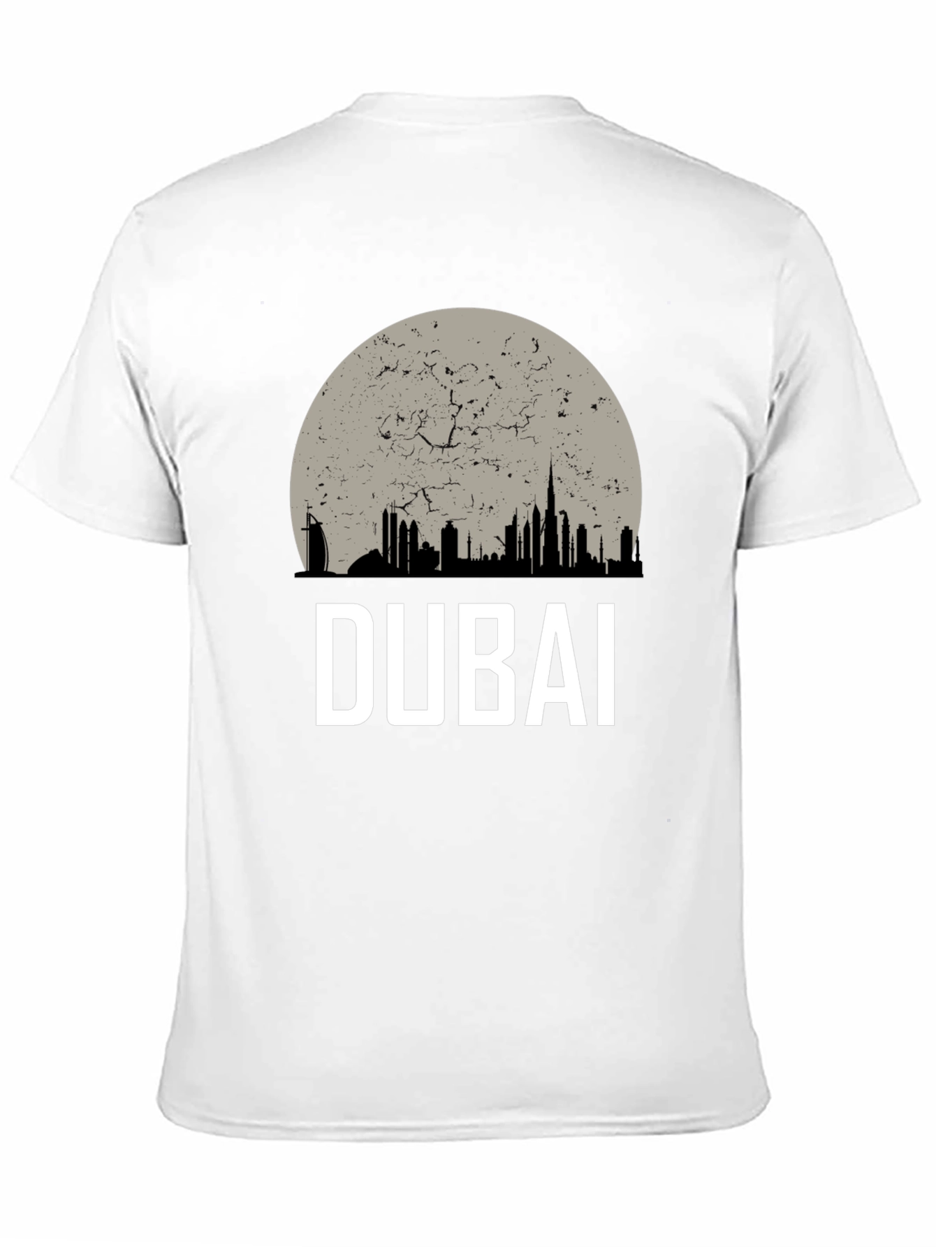 Dubai Skyline Graphic Tee - Black Cotton T-Shirt