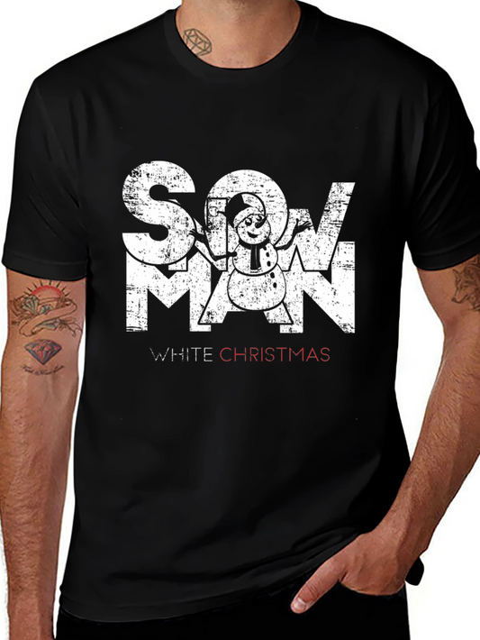Snowman White Christmas Graphic T-Shirt