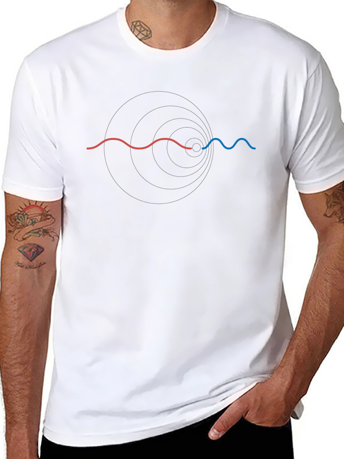 Physics Wave Black T-Shirt