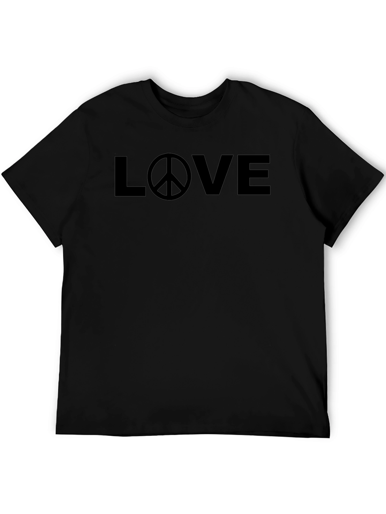 Love & Peace Symbol Black T-Shirt
