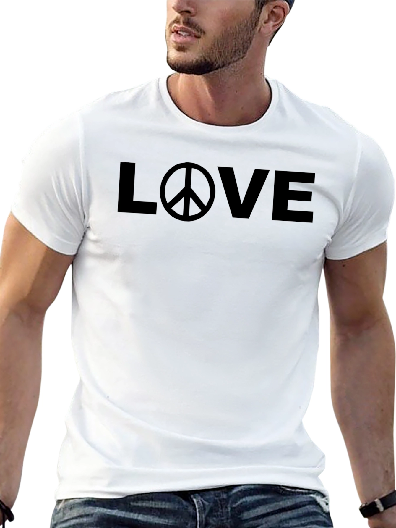 Love & Peace Symbol Black T-Shirt