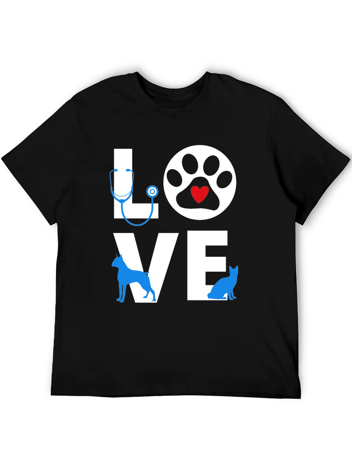 Love Vet T-Shirt - Dog & Cat Paw Design