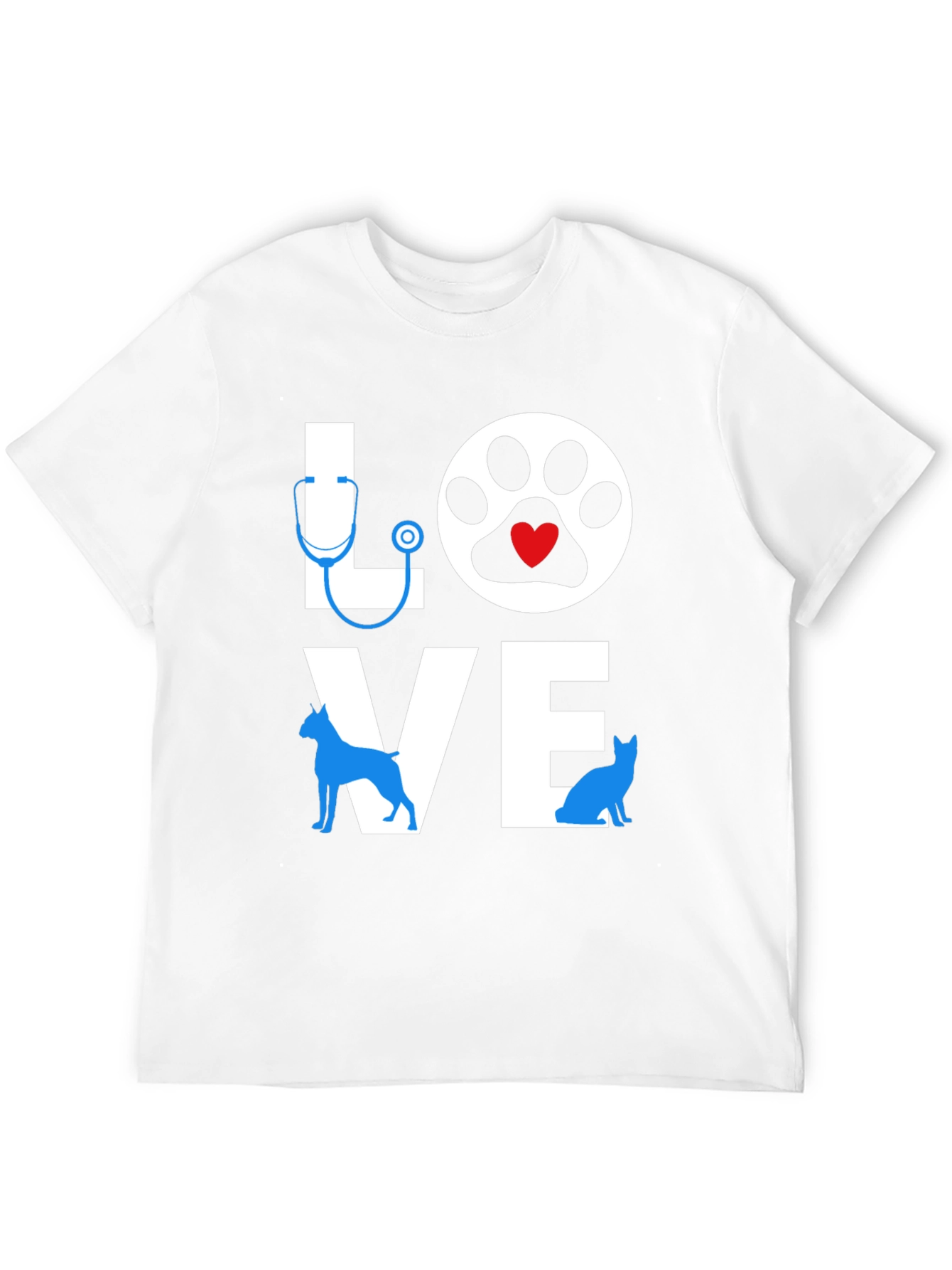 Love Vet T-Shirt - Dog & Cat Paw Design