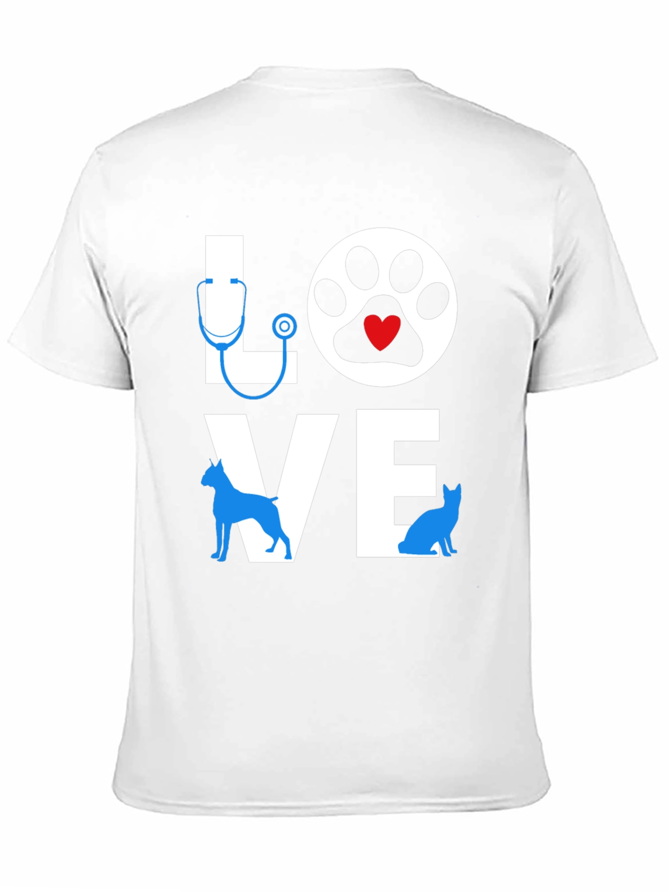 Love Vet T-Shirt - Dog & Cat Paw Design
