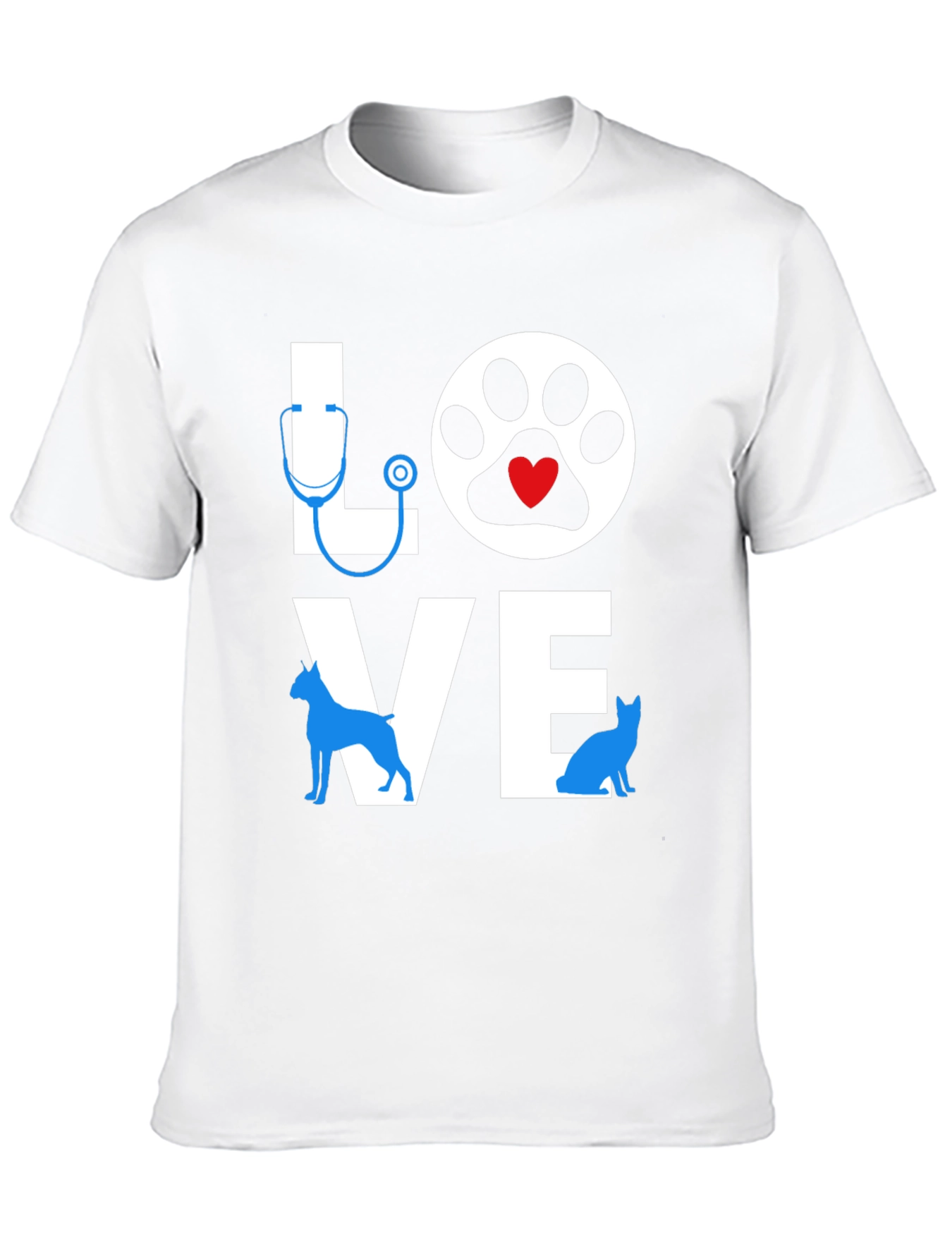 Love Vet T-Shirt - Dog & Cat Paw Design