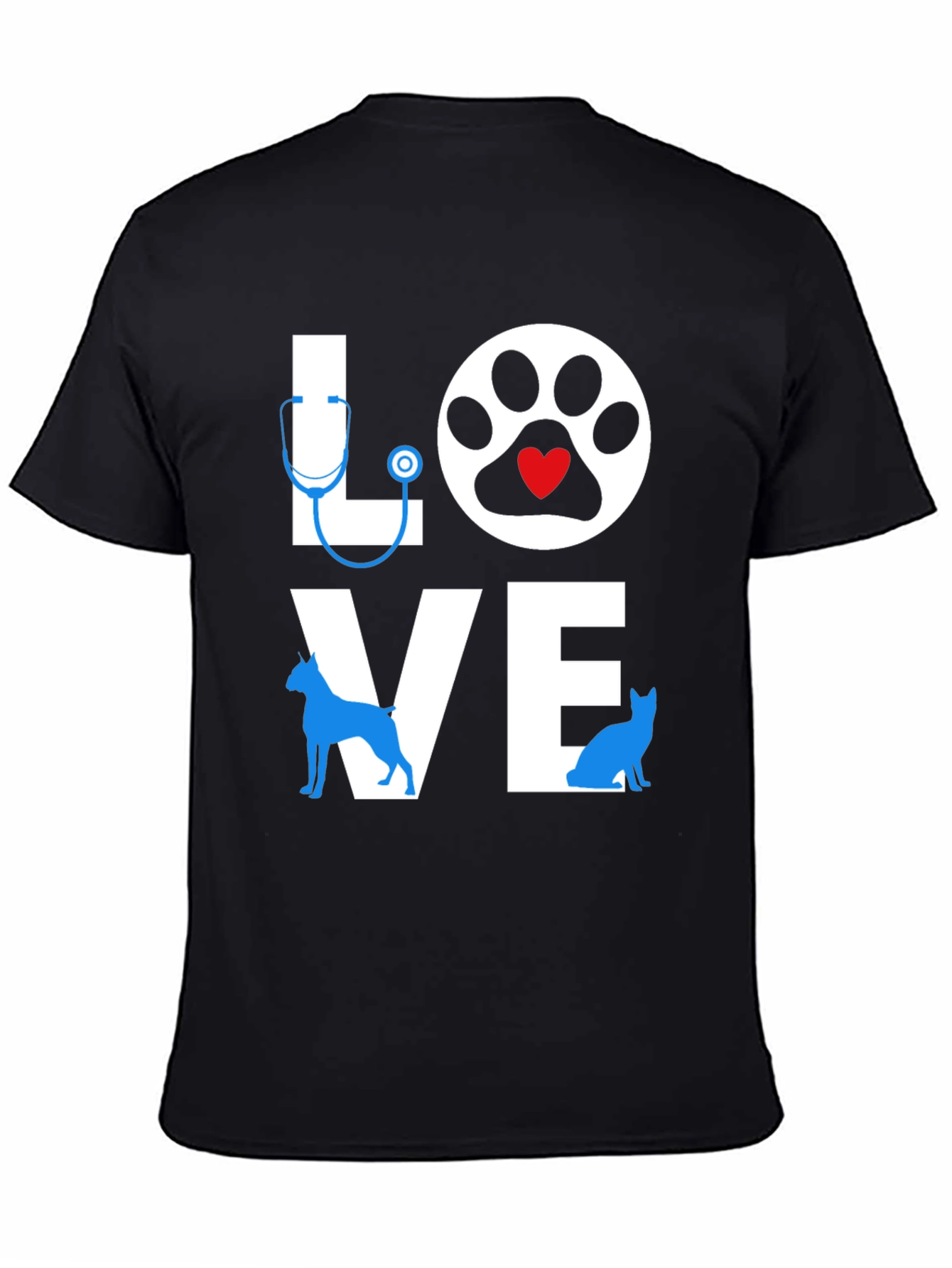 Love Vet T-Shirt - Dog & Cat Paw Design