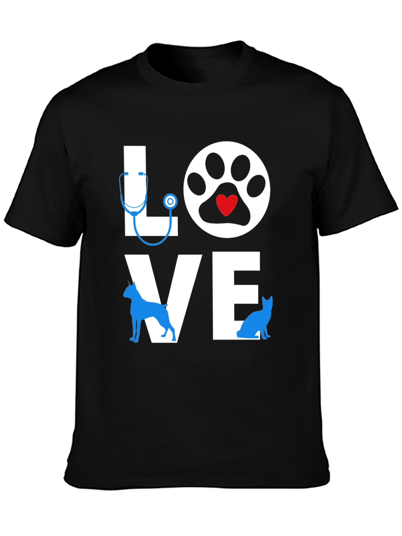 Love Vet T-Shirt - Dog & Cat Paw Design
