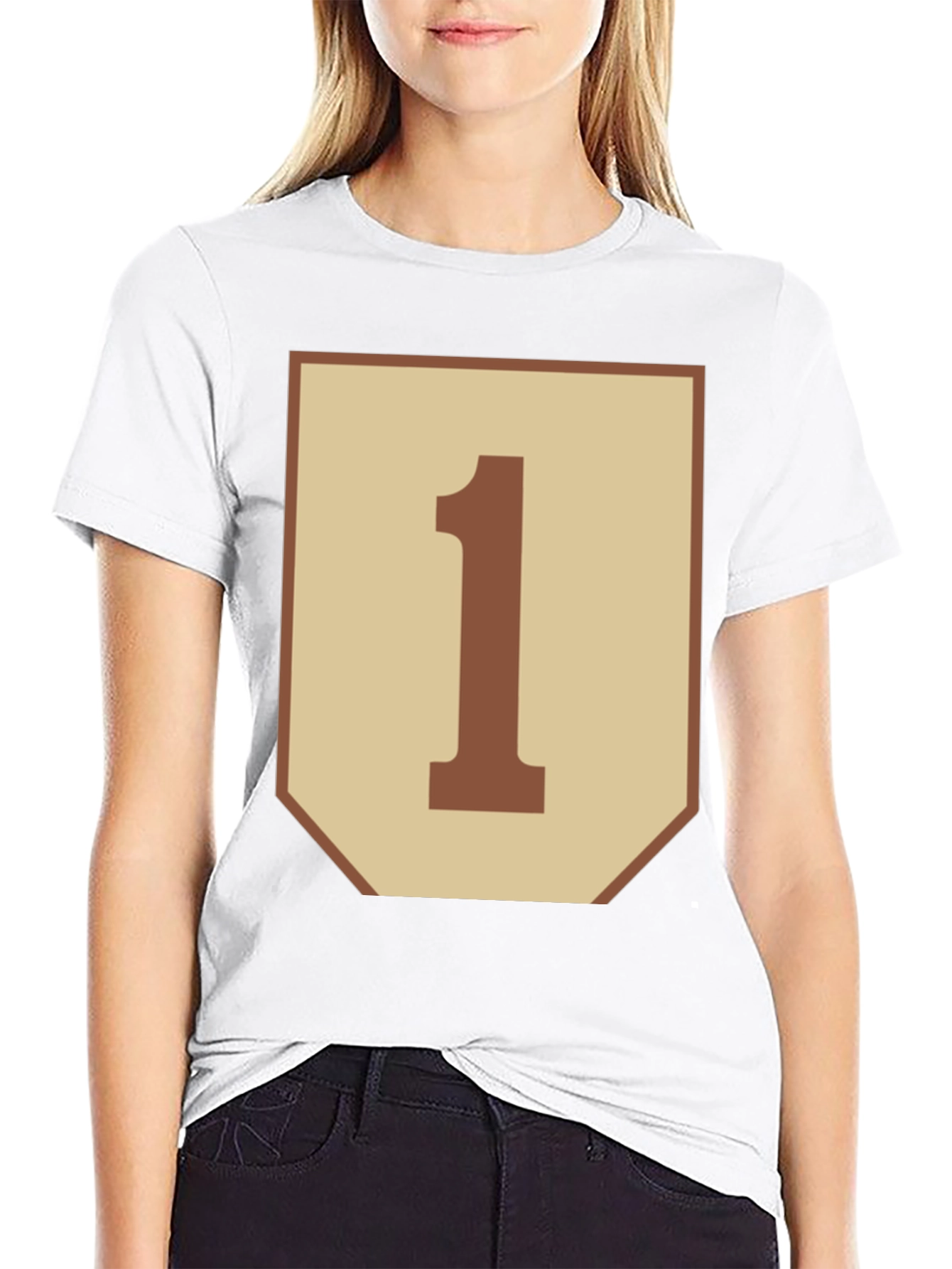 Number One Graphic Tee - Black Cotton Blend Shirt