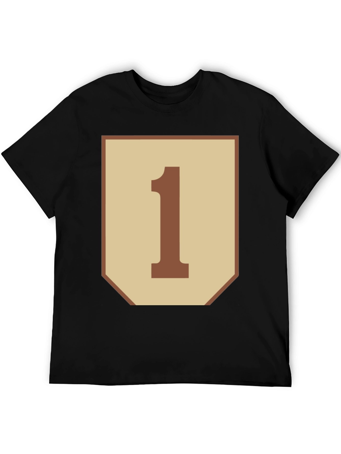 Number One Graphic Tee - Black Cotton Blend Shirt