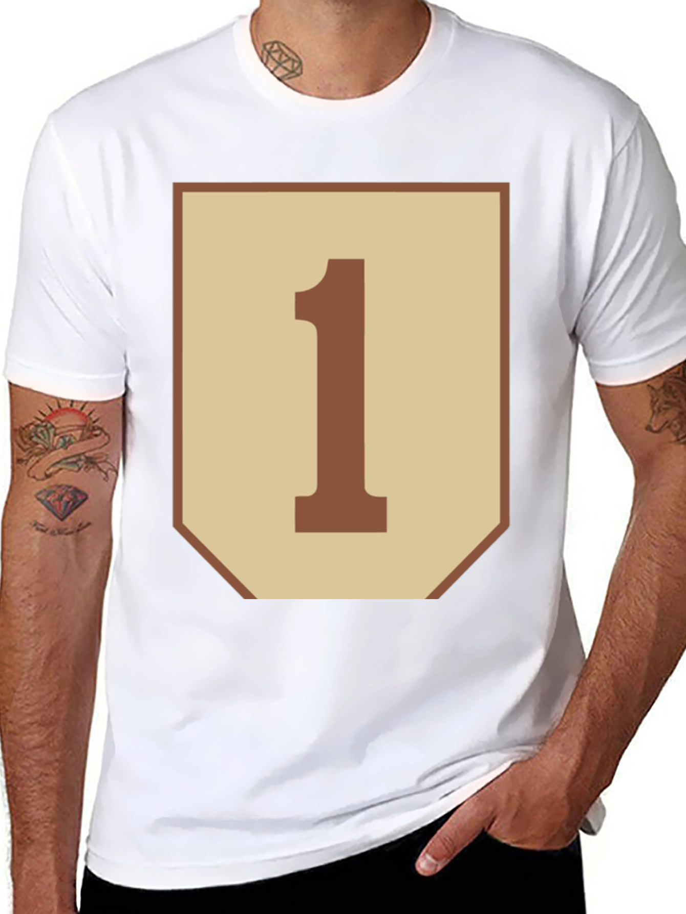 Number One Graphic Tee - Black Cotton Blend Shirt