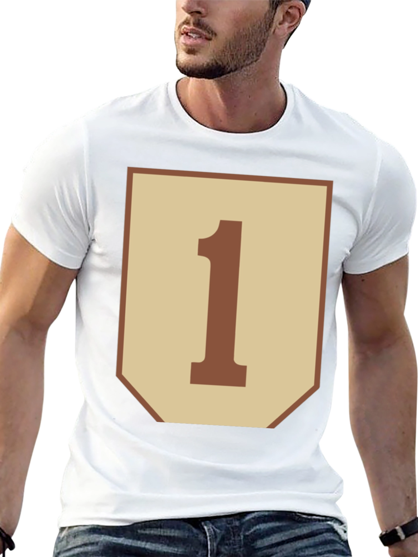 Number One Graphic Tee - Black Cotton Blend Shirt