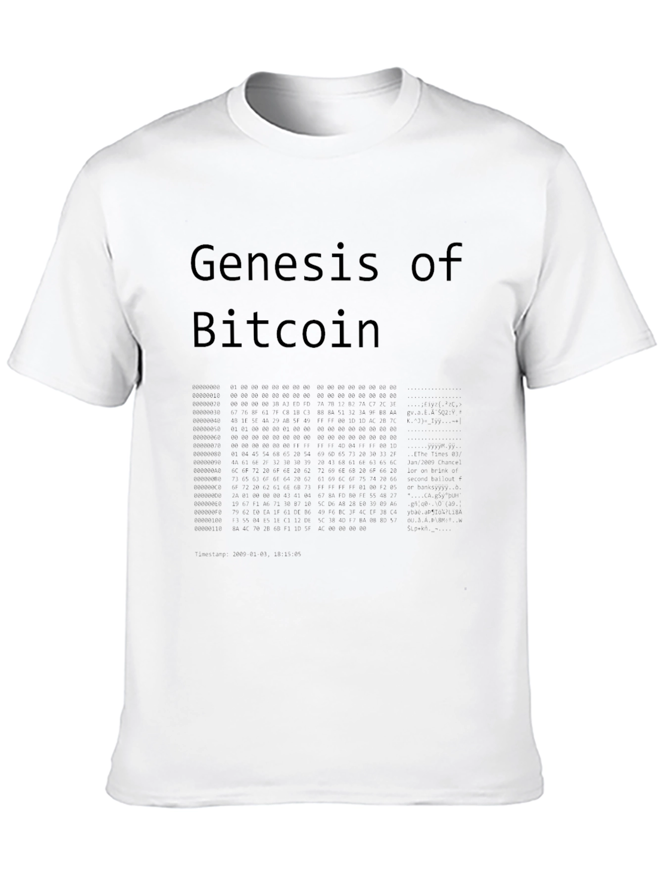 Genesis of Bitcoin Black T-Shirt