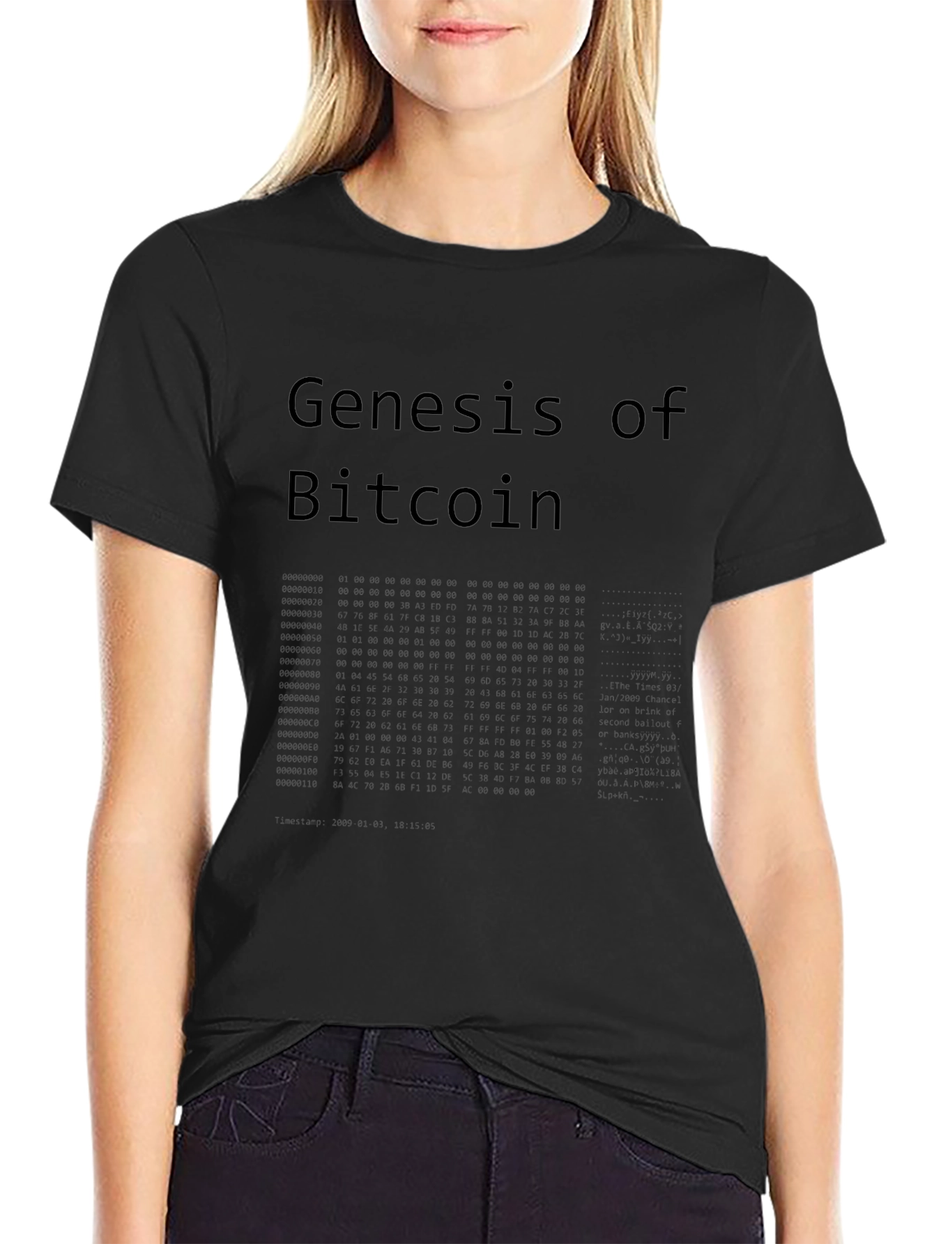 Genesis of Bitcoin Black T-Shirt