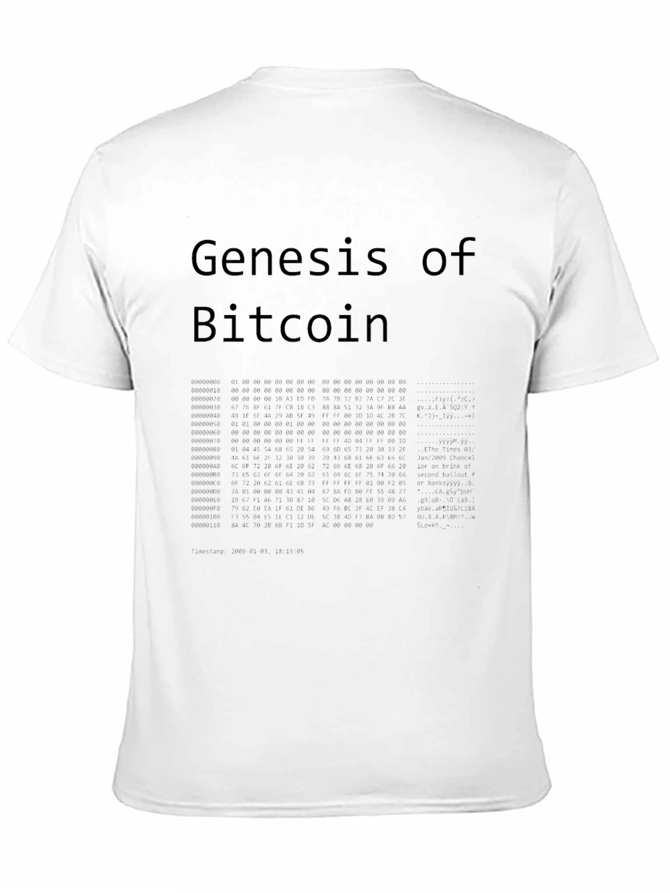 Genesis of Bitcoin Black T-Shirt