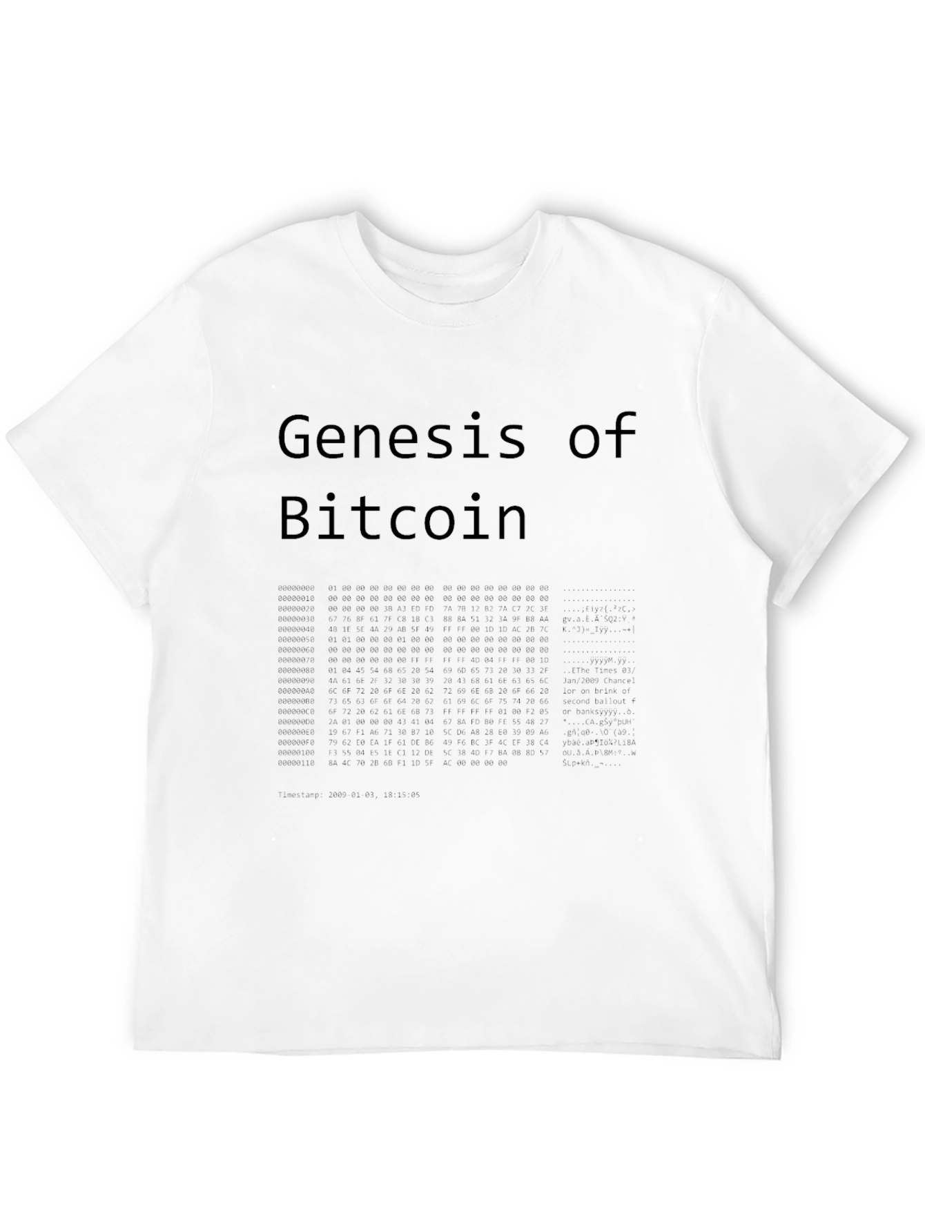 Genesis of Bitcoin Black T-Shirt