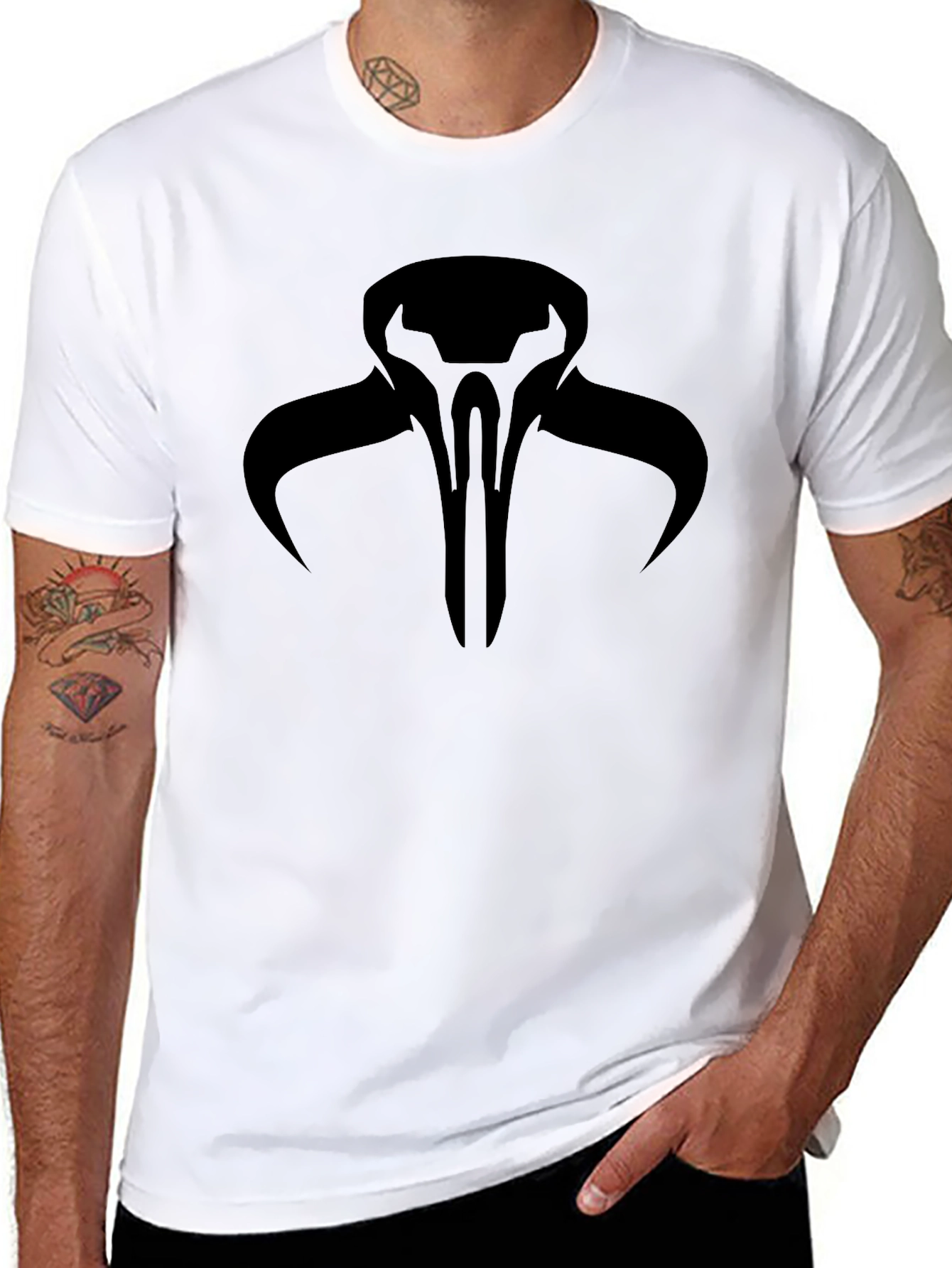 Black Mandalorian Symbol Graphic T-Shirt