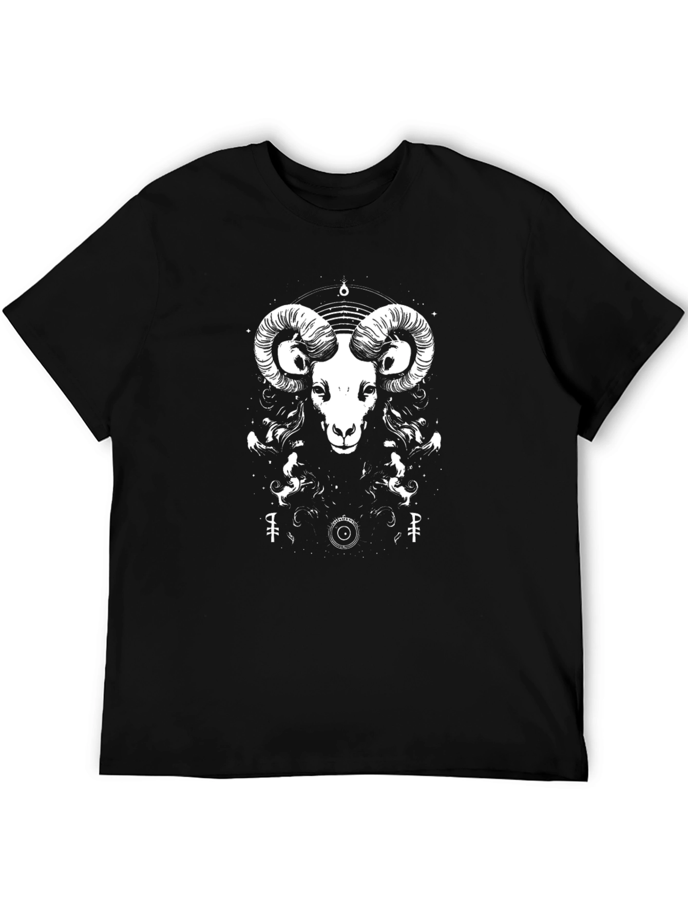 Ram Graphic Tee - Black Cotton T-Shirt
