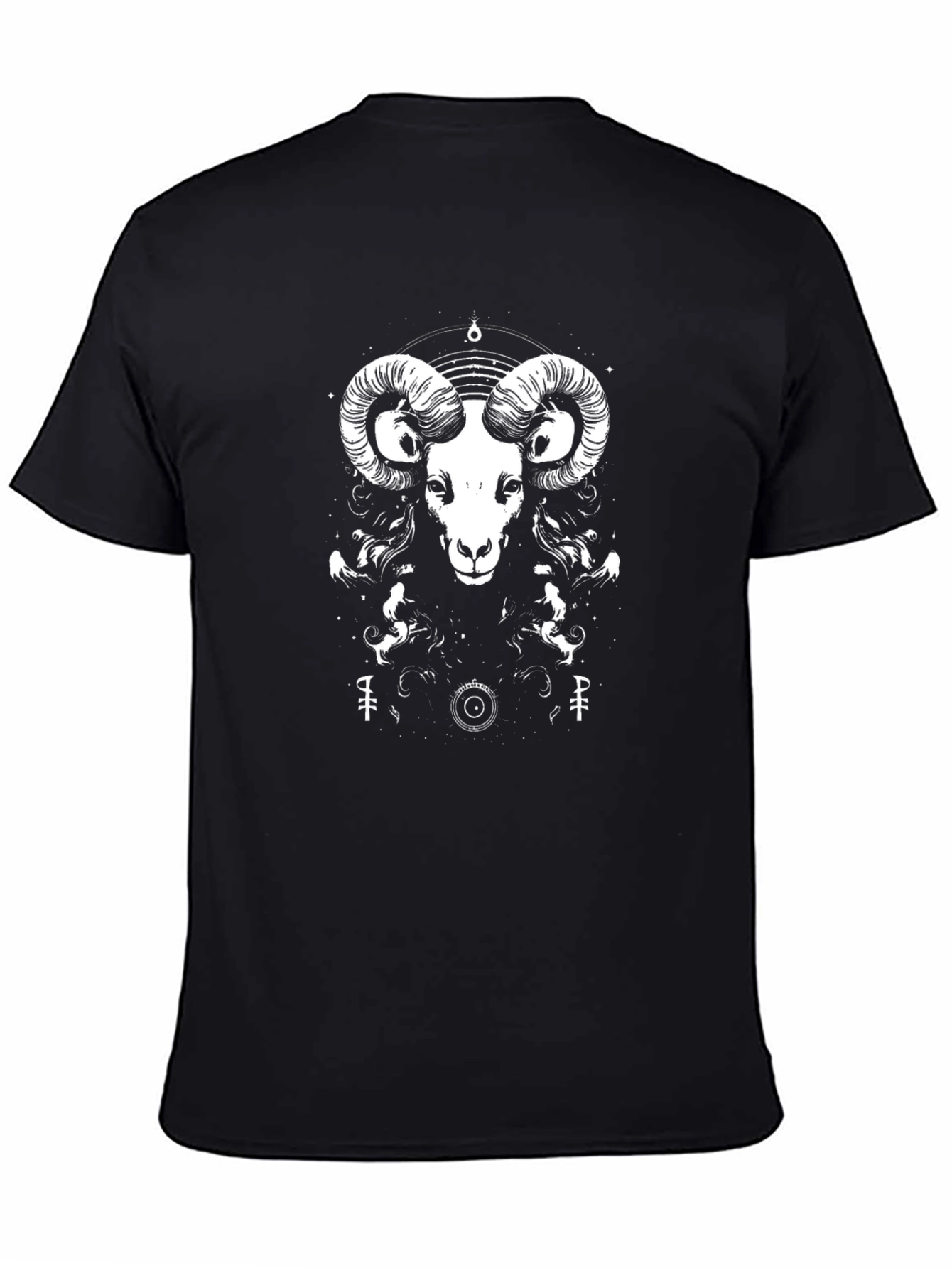 Ram Graphic Tee - Black Cotton T-Shirt