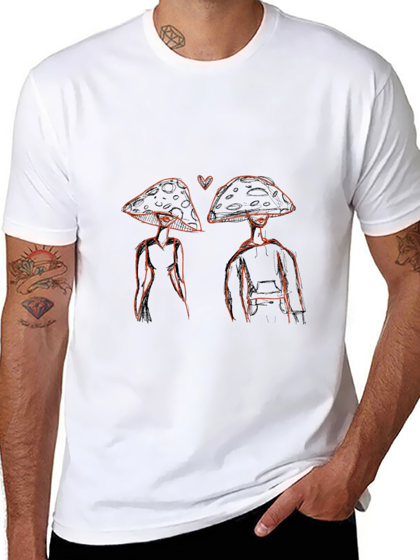 Mushroom Lovers Black Graphic Tee