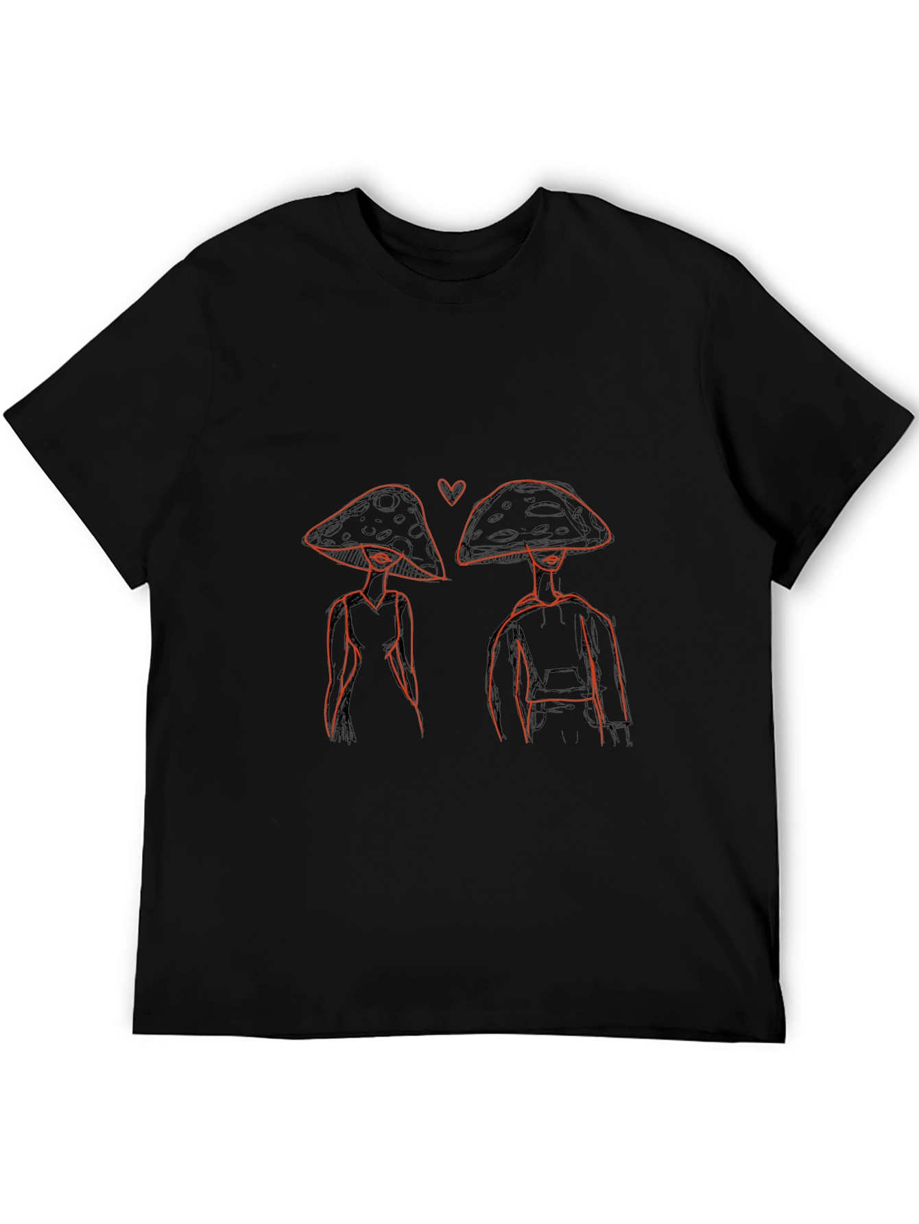 Mushroom Lovers Black Graphic Tee