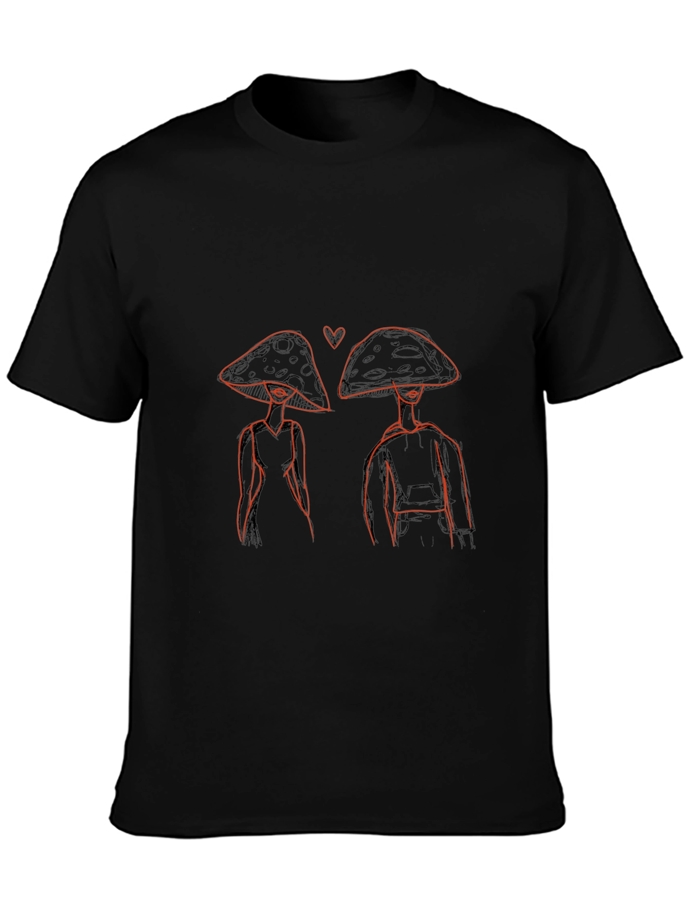 Mushroom Lovers Black Graphic Tee