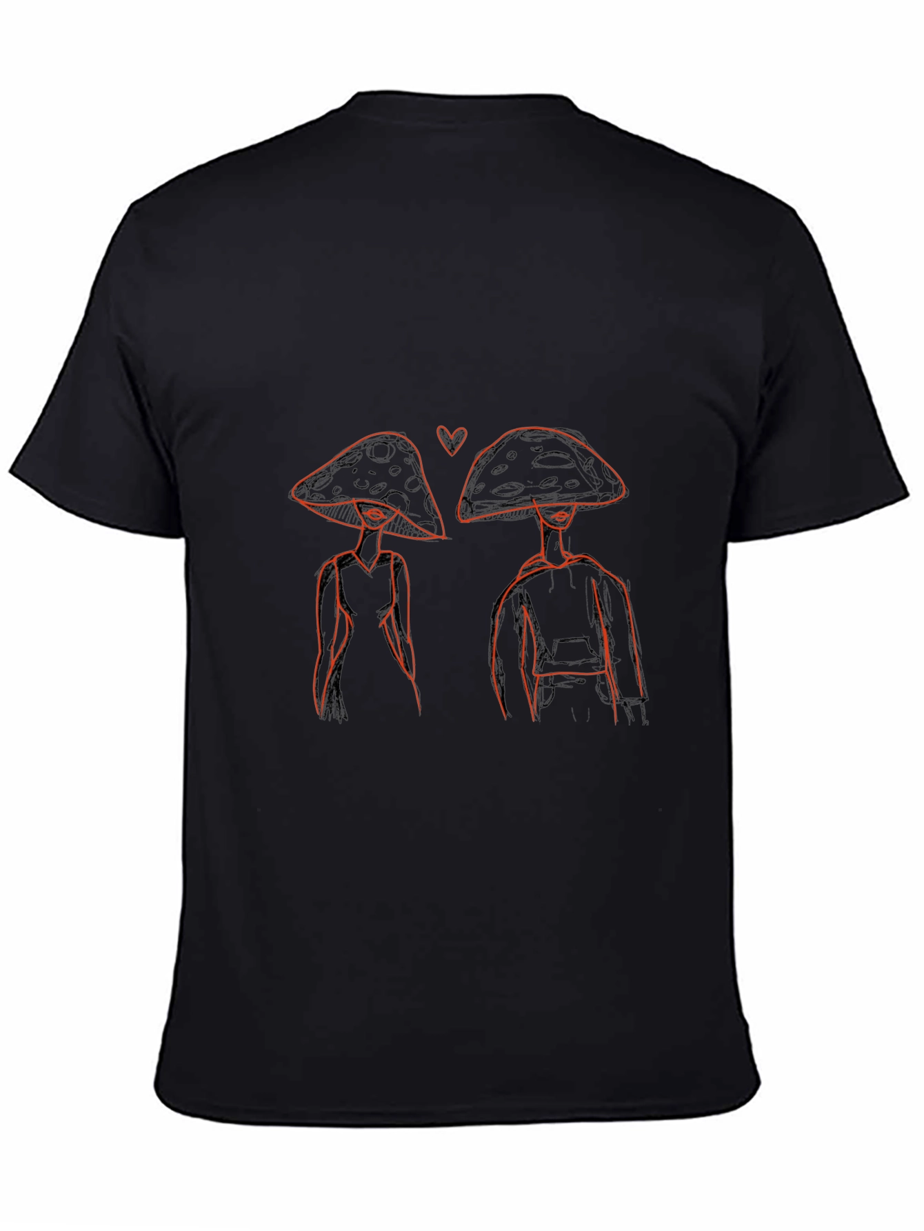 Mushroom Lovers Black Graphic Tee