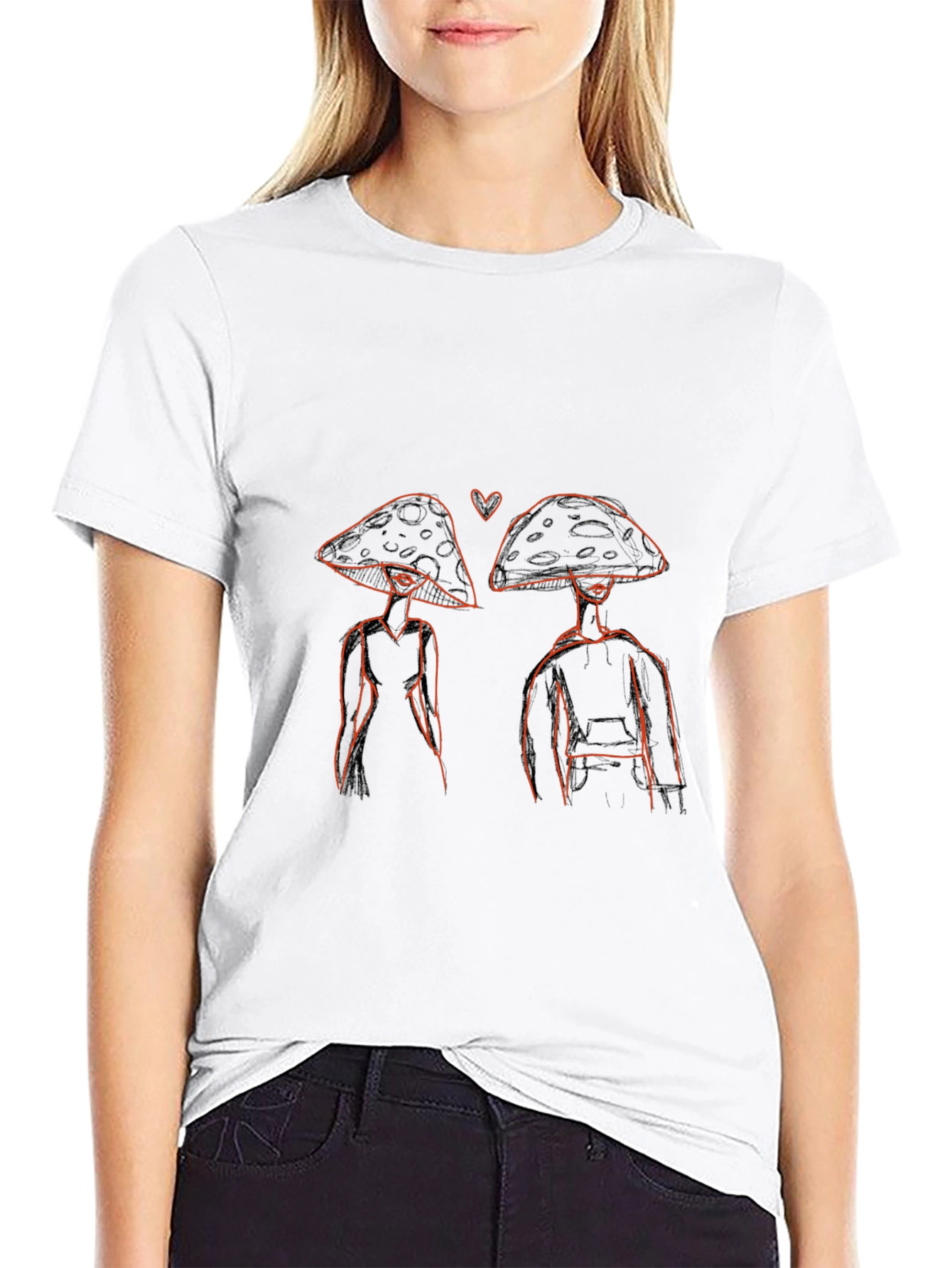 Mushroom Lovers Black Graphic Tee