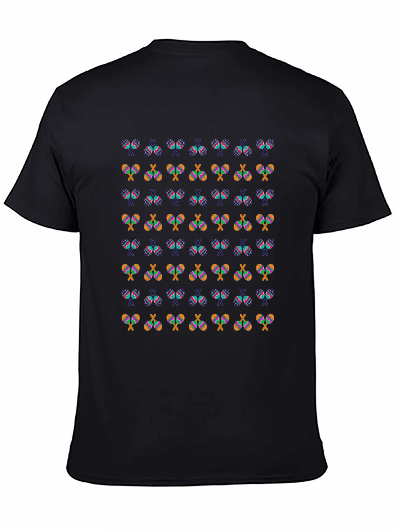 Maracas Patterned Black T-Shirt