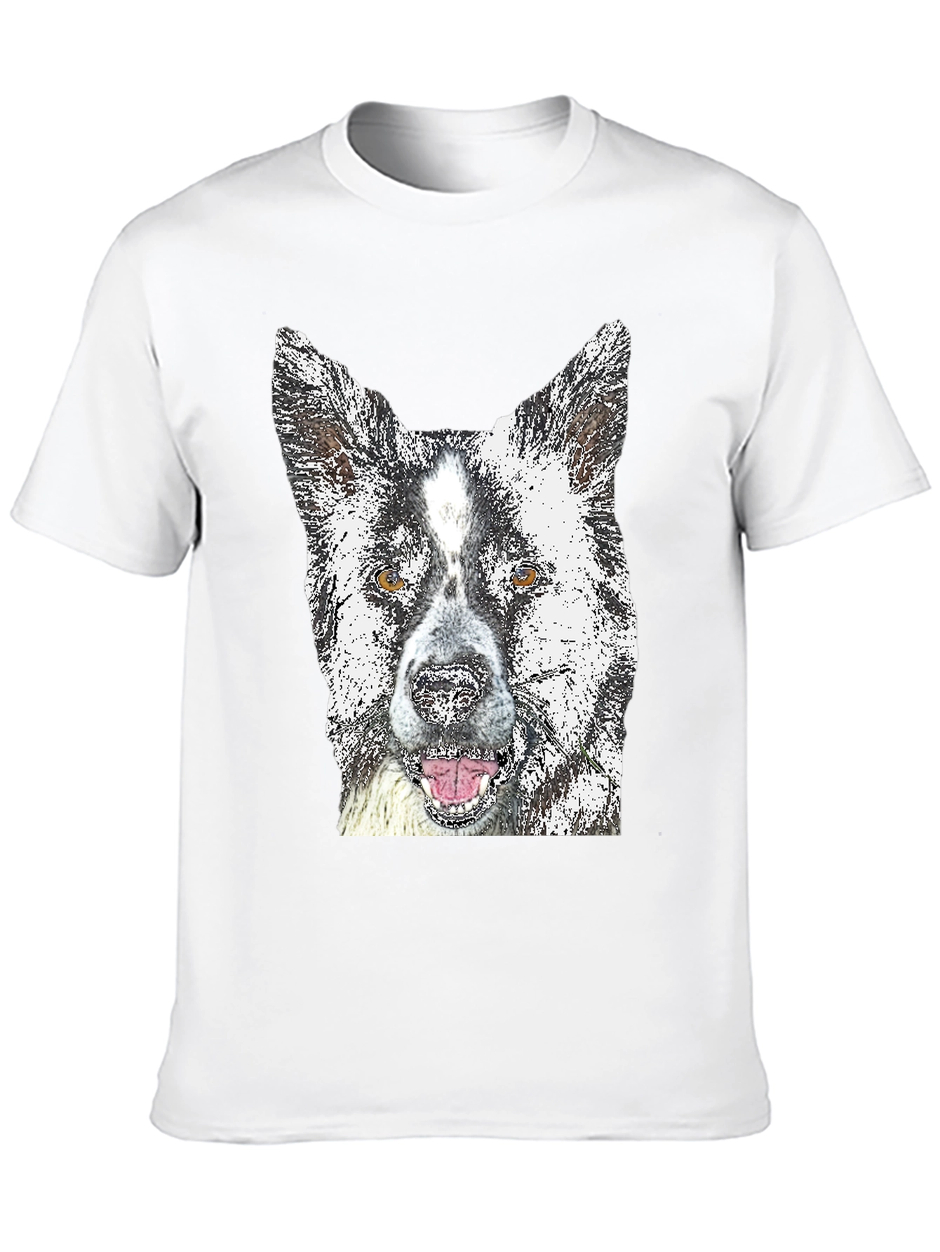 Dog Graphic Tee - Akita Print Black T-Shirt