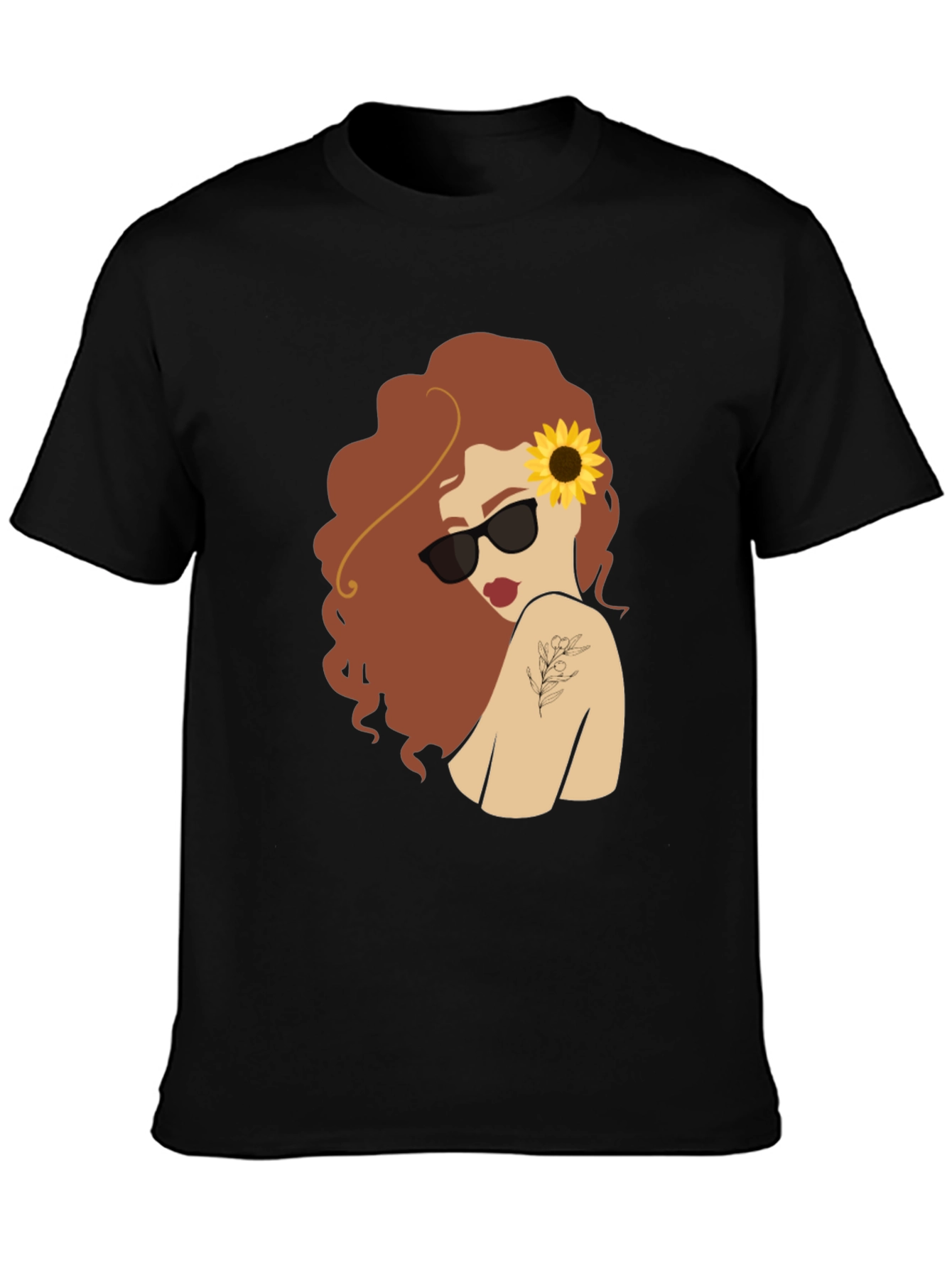Sunflower Girl Graphic T-Shirt - Unique Fashion Tee