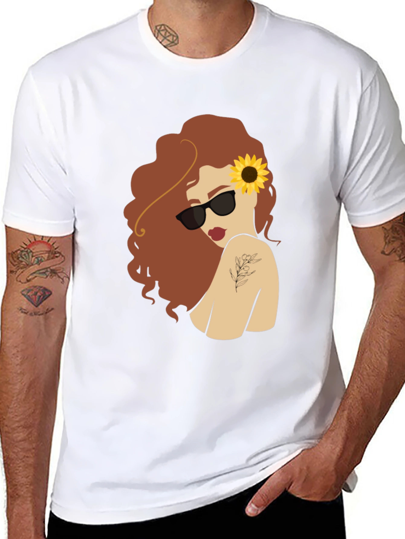 Sunflower Girl Graphic T-Shirt - Unique Fashion Tee